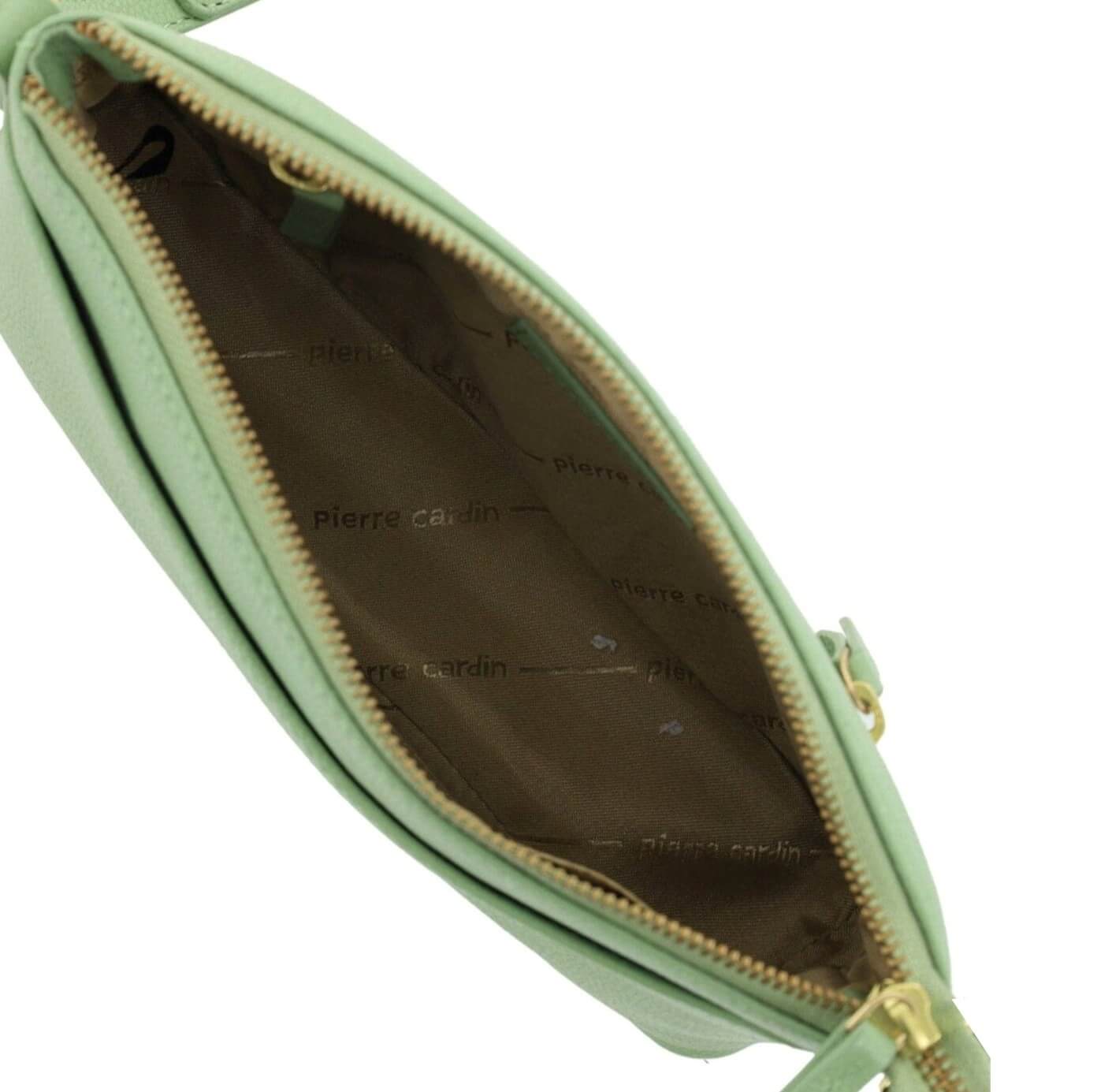 Pierre Cardin Italian Leather Ladies’ Crossbody Bag in Jade
