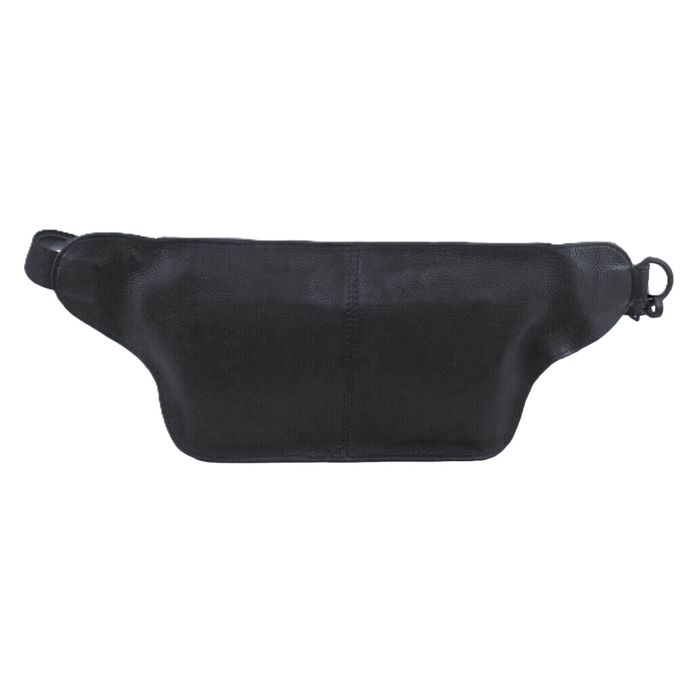 Pierre Cardin Unisex Italian Rustic Leather Belt Bag in Black