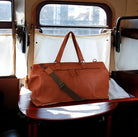 Pierre Cardin PC3747 Rustic Leather Overnight Bag/Cognac