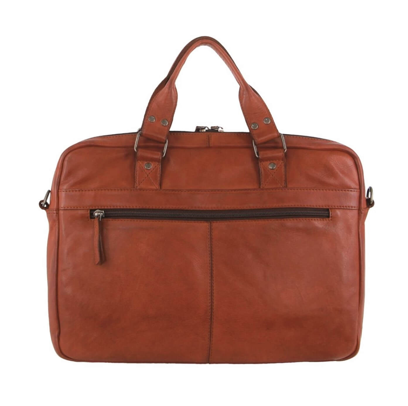 Pierre Cardin PC3763 Multi-Compartment Leather Computer Bag/Cognac