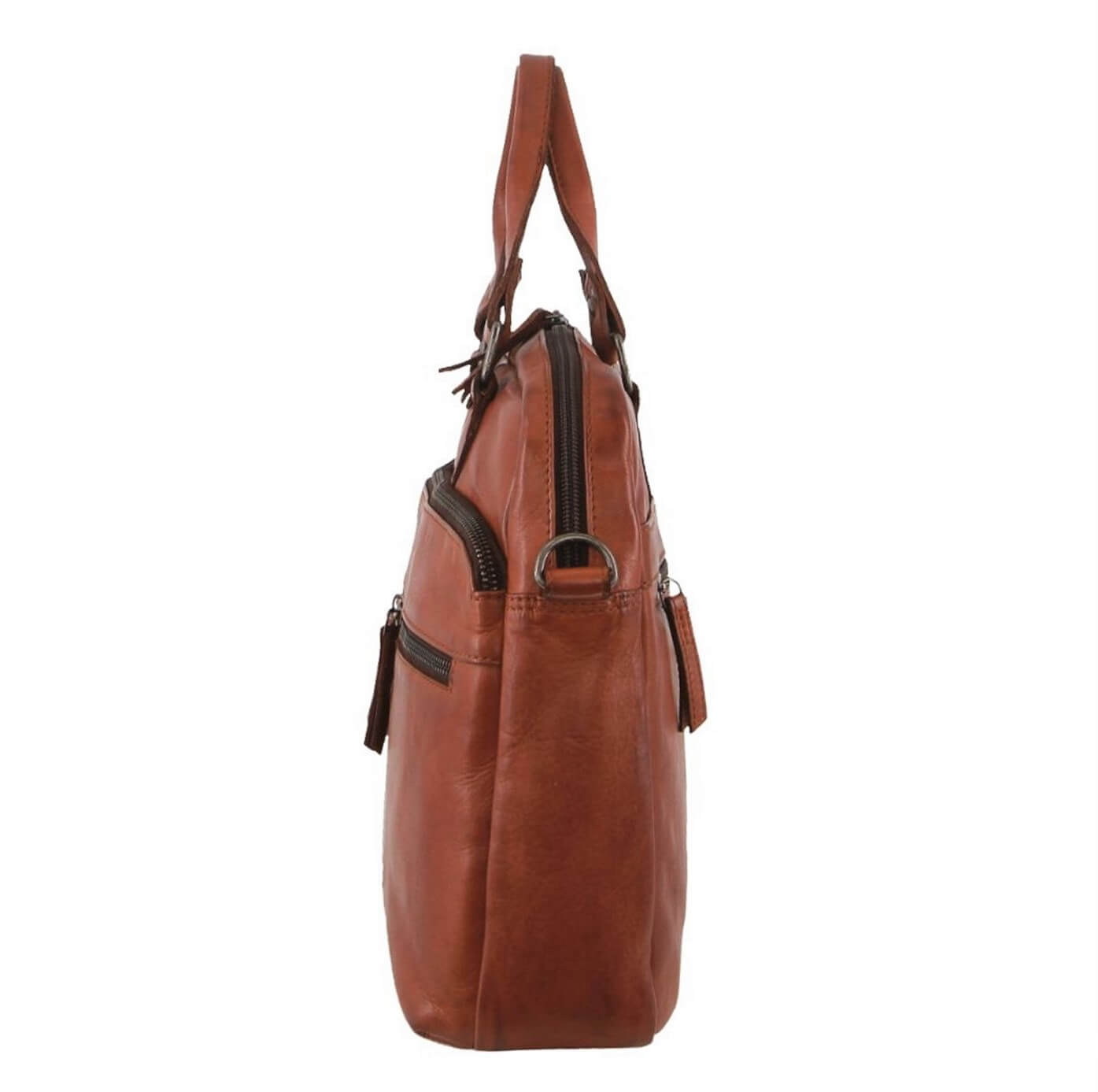 Pierre Cardin PC3763 Multi-Compartment Leather Computer Bag/Cognac