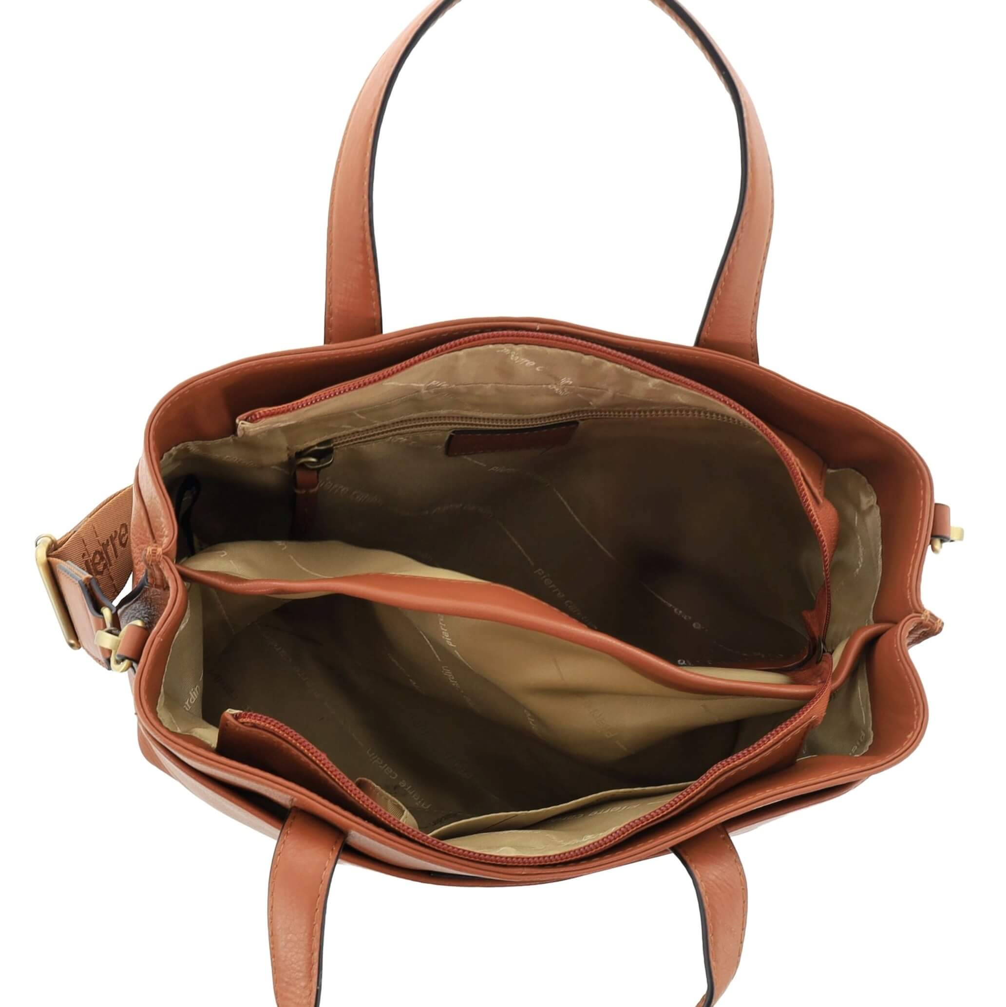 Pierre Cardin Ladies Italian Leather Crossbody Bag in Tan