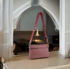 Pierre Cardin Ladies Webbing Strap Leather Handbag in Rose