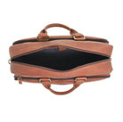 Pierre Cardin Men’s Rustic Leather Business-Laptop Bag in Cognac