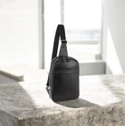 Pierre Cardin PC3825 Mens Leather 3-Way Sling Bag/Black-Navy