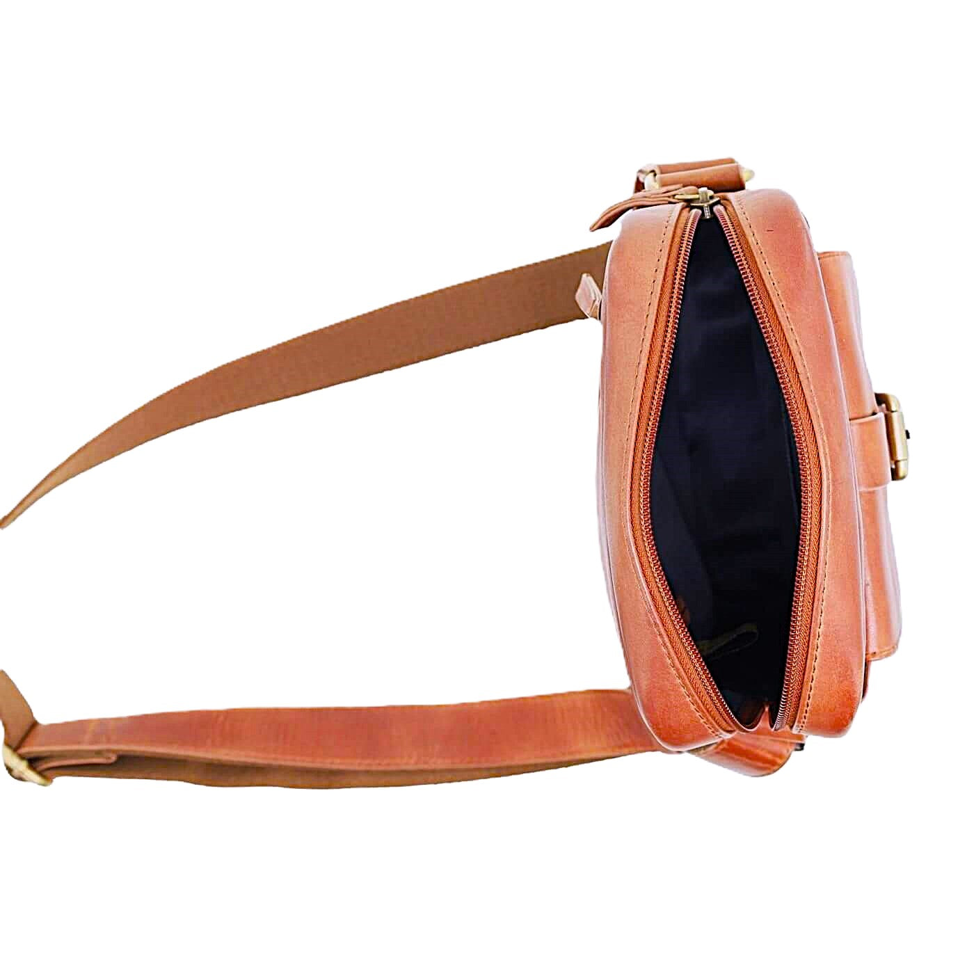 Pierre Cardin PC3829 Italian Leather Cross Body Bag/Cognac