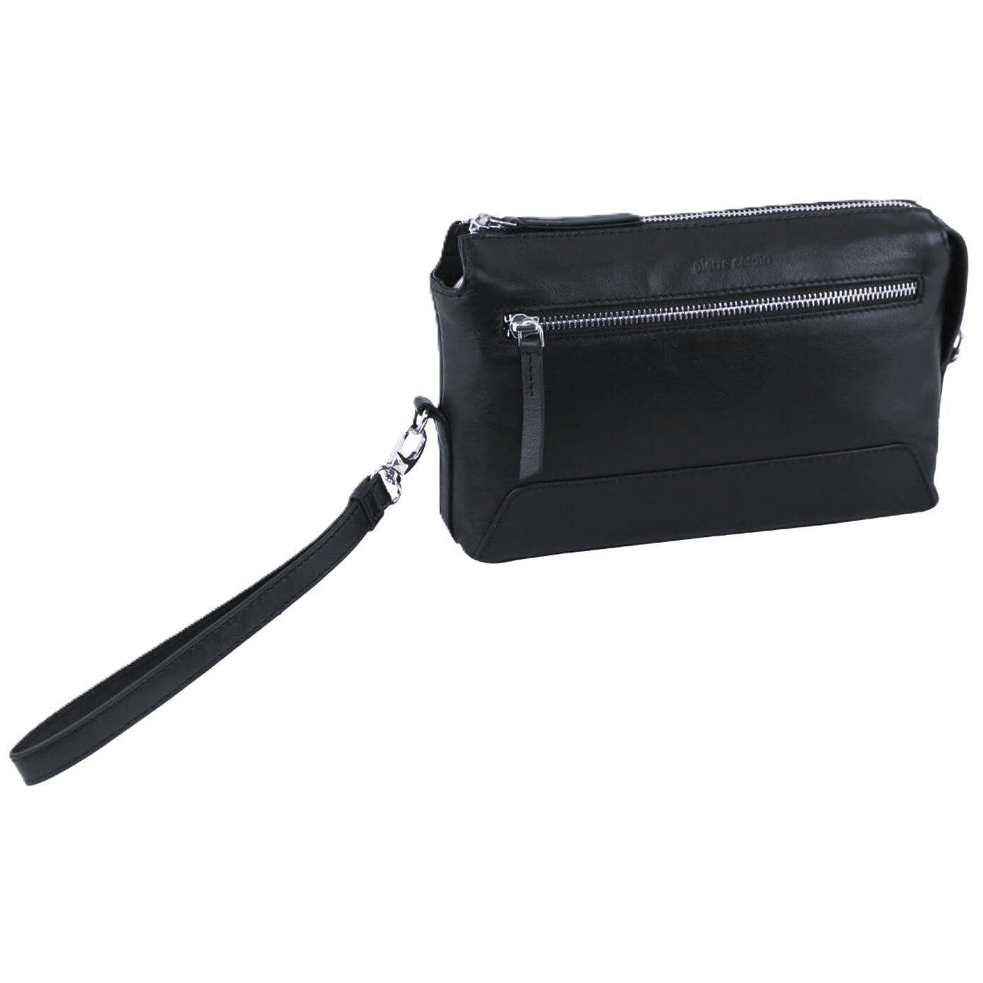 Pierre Cardin Men’s Genuine Leather Organiser Bag in Black