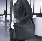 Pierre Cardin PC3876 Mens Italian Leather Computer-Business Bag/Black