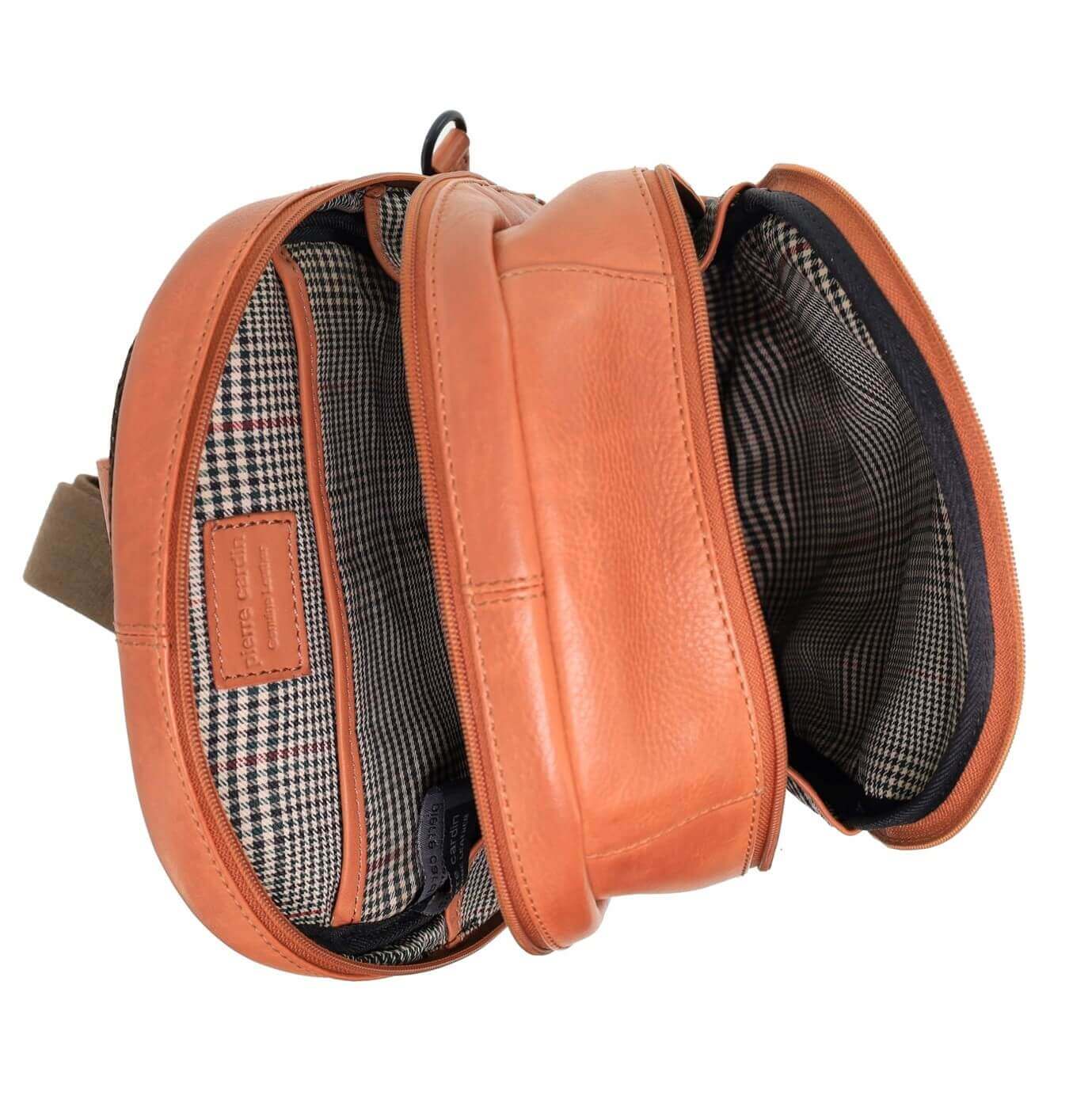 Pierre Cardin PC3882 Italian Leather Large 3-Way Sling Bag/Cognac