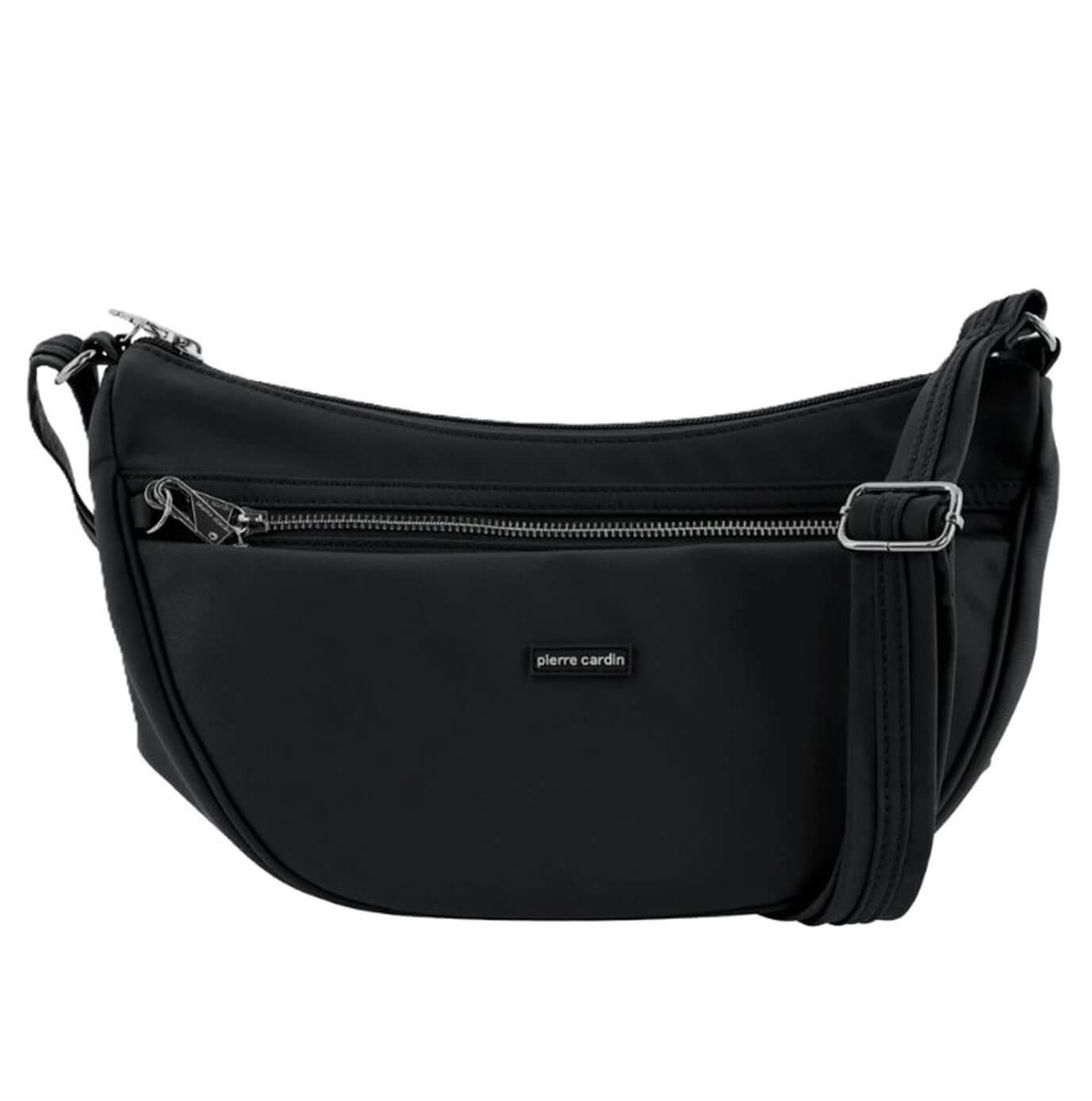 Pierre Cardin Ladies Nylon Anti-Theft-RFID Cross Body Bag in Black