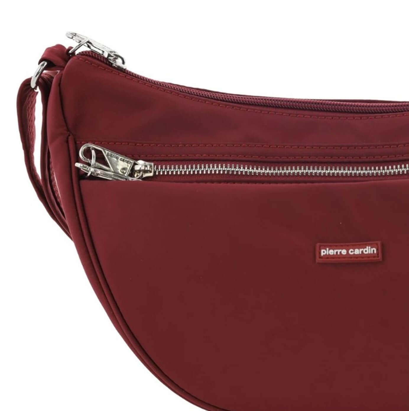 Pierre Cardin Ladies Nylon Anti-Theft-RFID Cross Body Bag in Wine