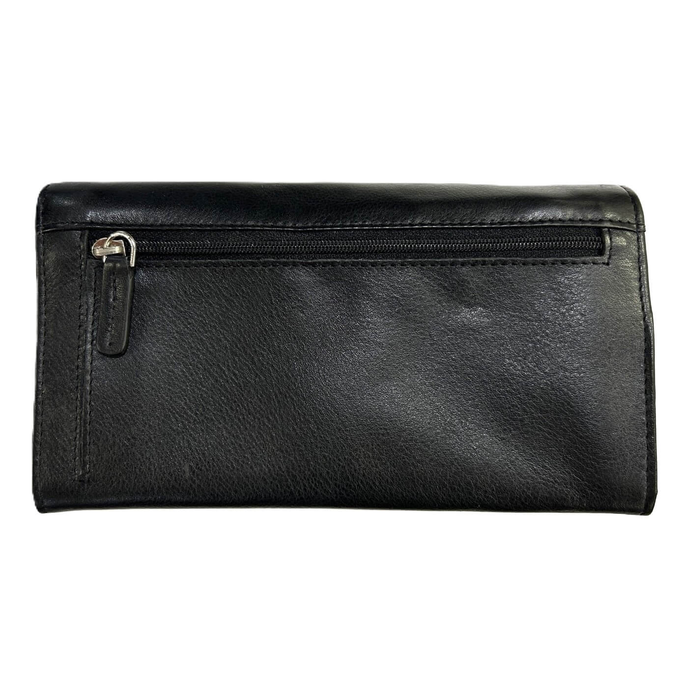 Pierre Cardin Ladies Rustic Leather Bi-fold Wallet in Black/Cognac