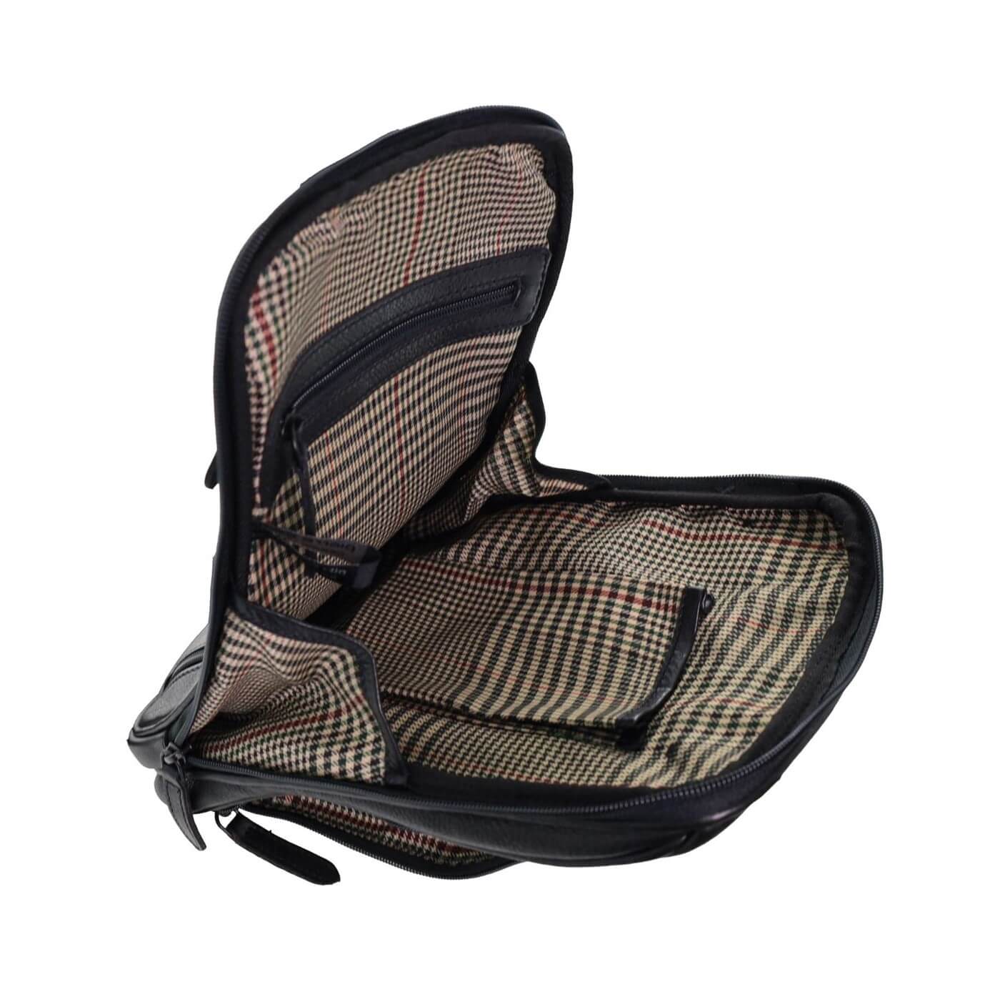 Pierre Cardin Men’s Leather Crossbody-Sling Bag in Black