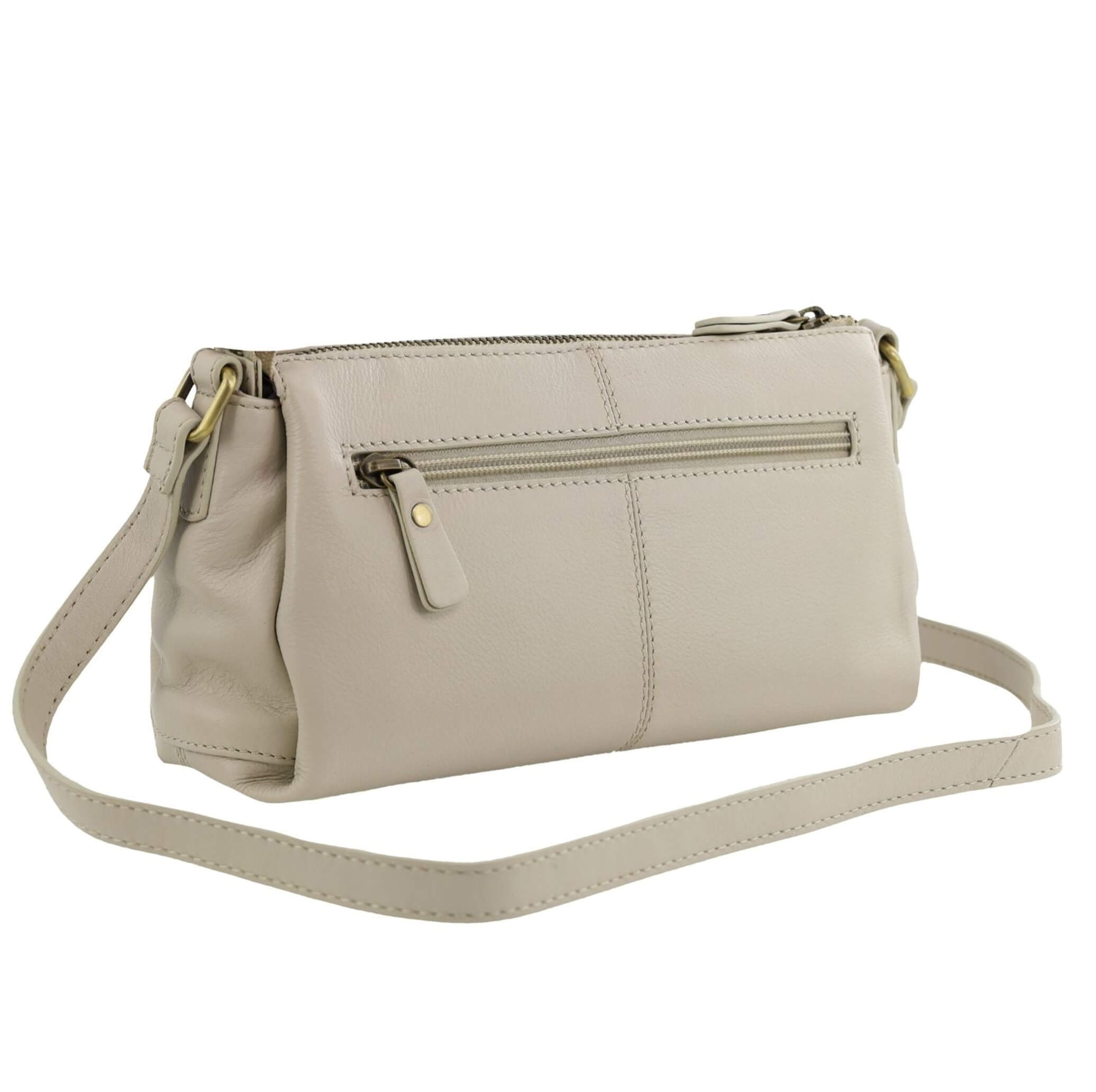 Pierre Cardin Ladies Leather Durable Crossbody Bag in Bone