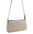 Pierre Cardin Ladies Leather Durable Crossbody Bag in Bone