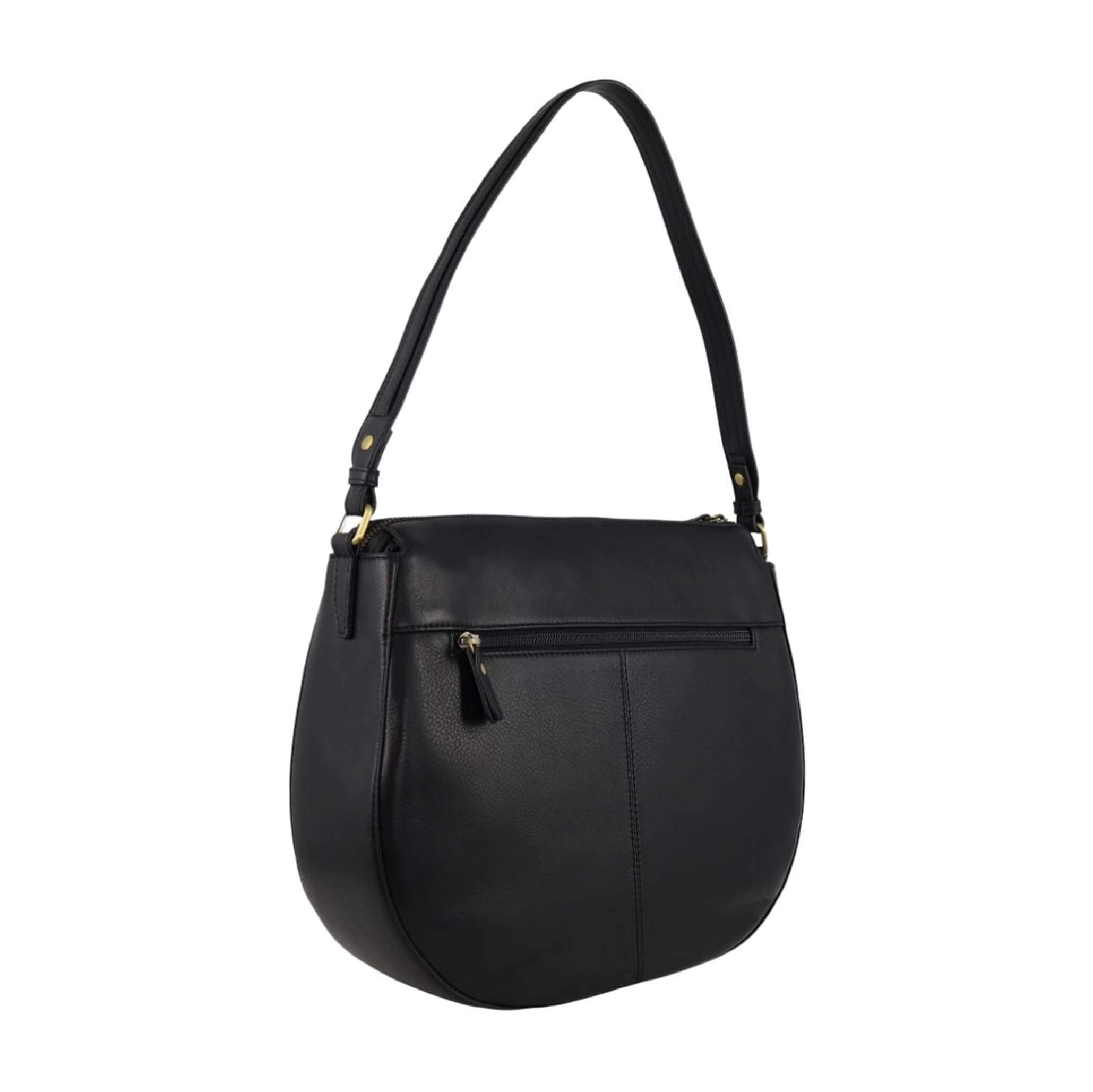 Pierre Cardin Ladies Leather Classic Hobo Bag in Black