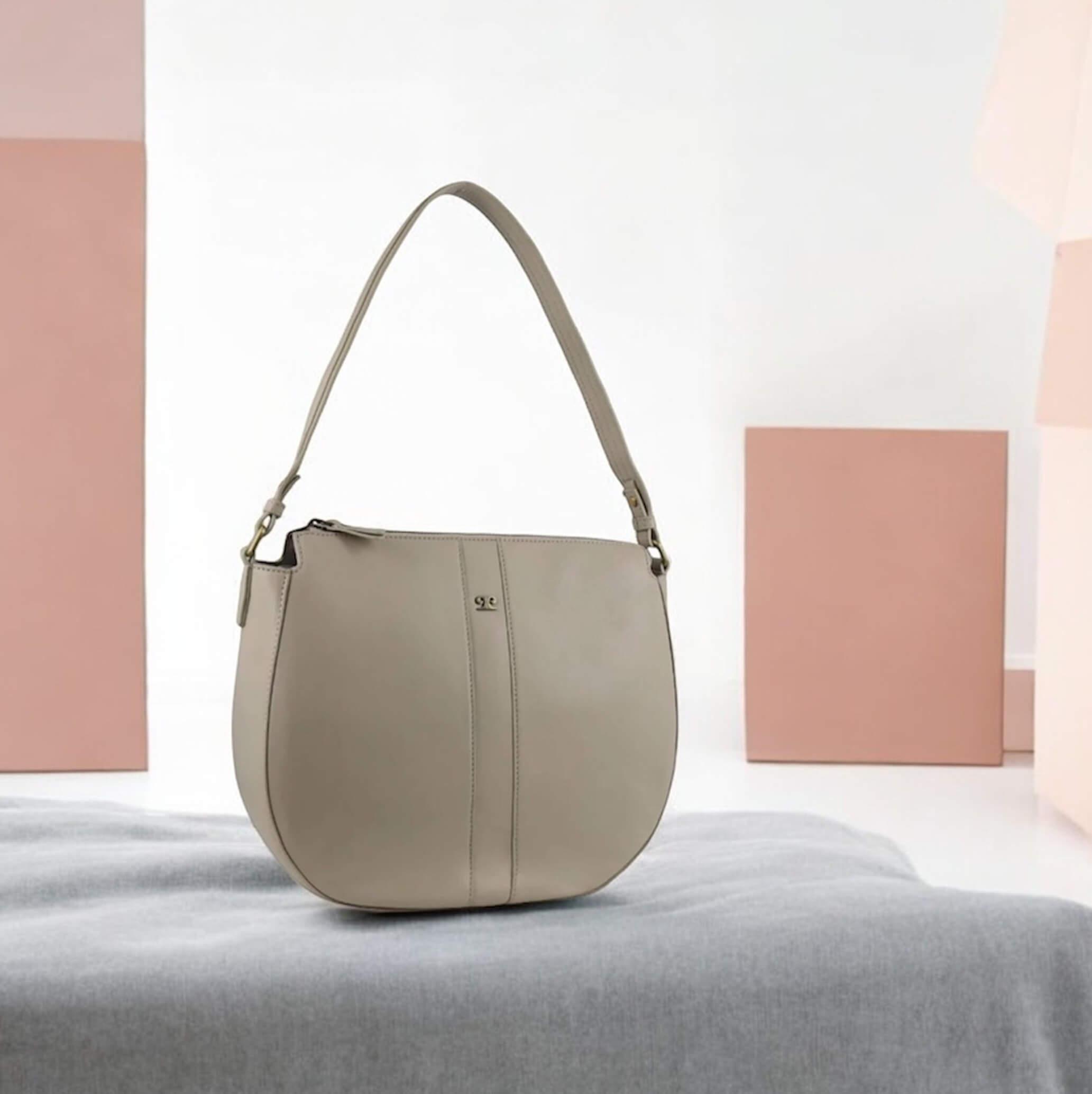 Pierre Cardin Ladies Leather Classic Hobo Bag in Bone