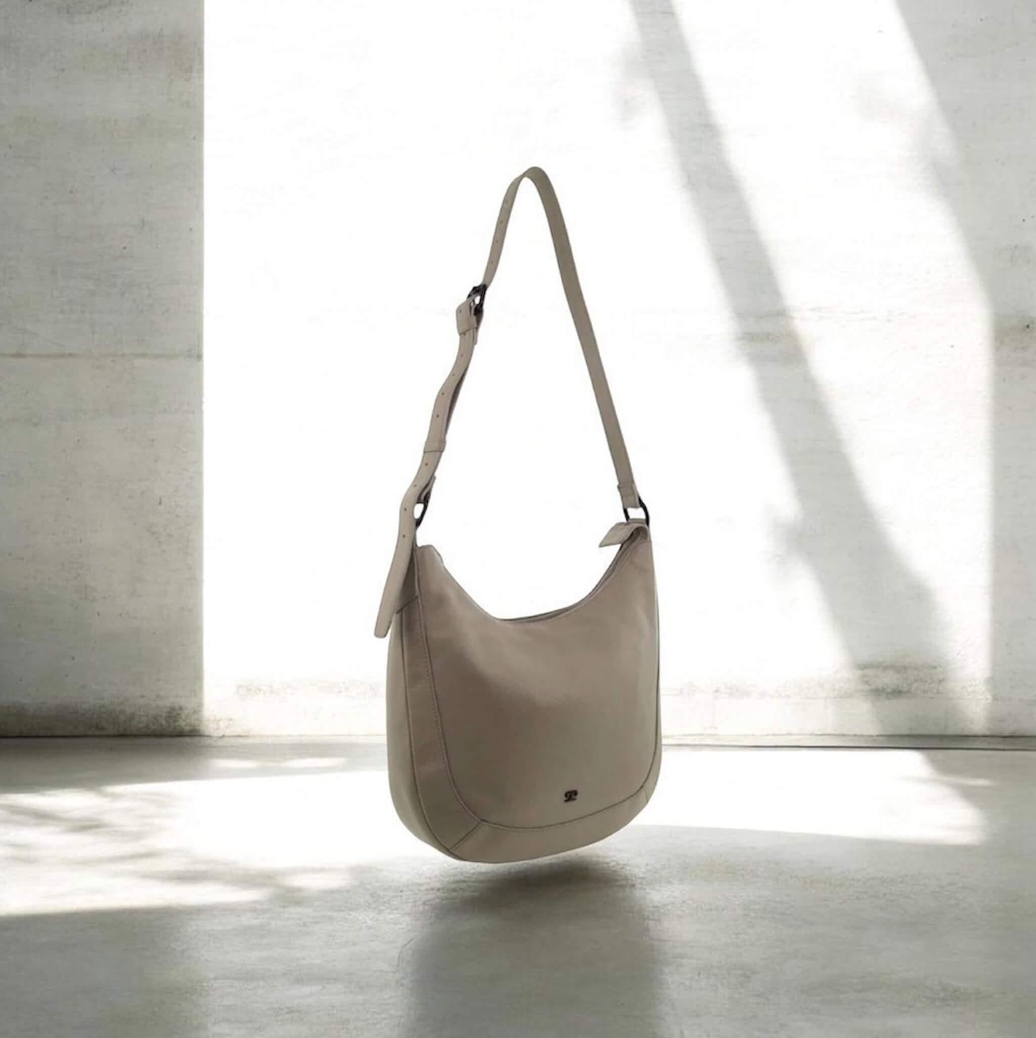 Pierre Cardin Ladies Leather Crossbody Bag in Taupe