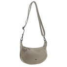 Pierre Cardin Ladies Leather Crescent Crossbody Bag in Taupe