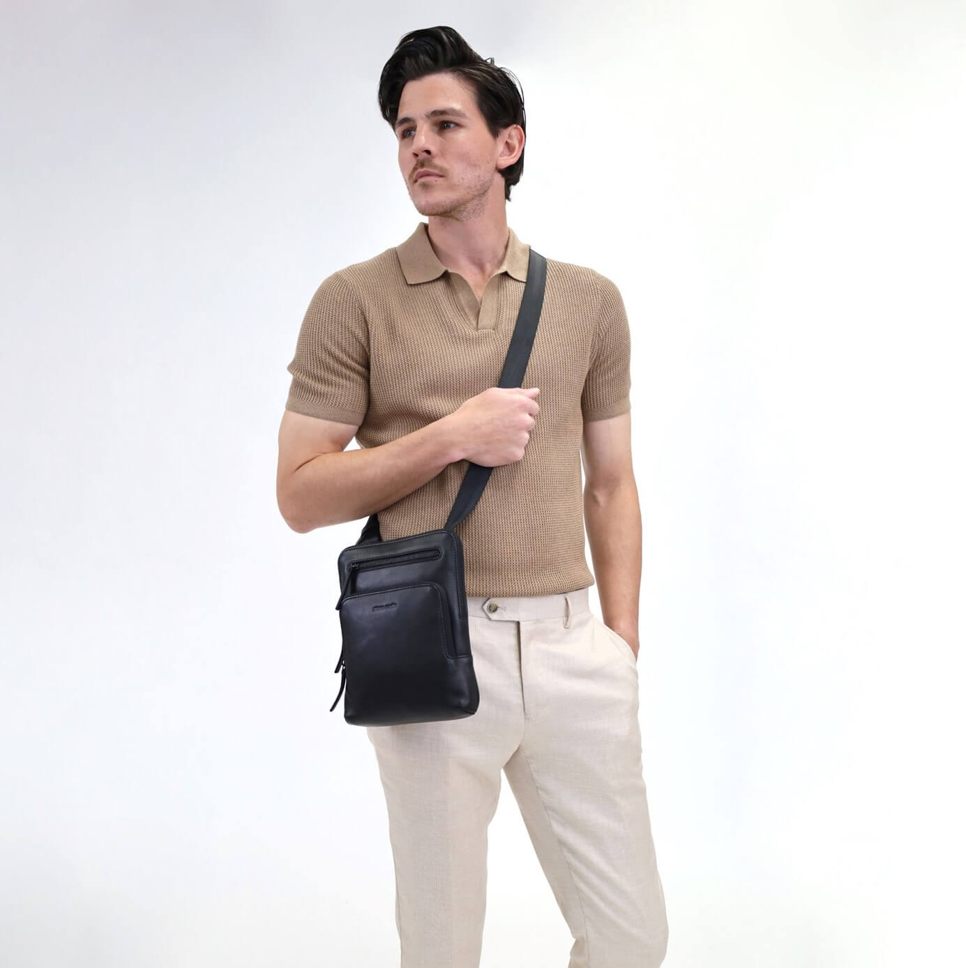 Pierre Cardin PC4006 Mens Leather Crossbody Bag 