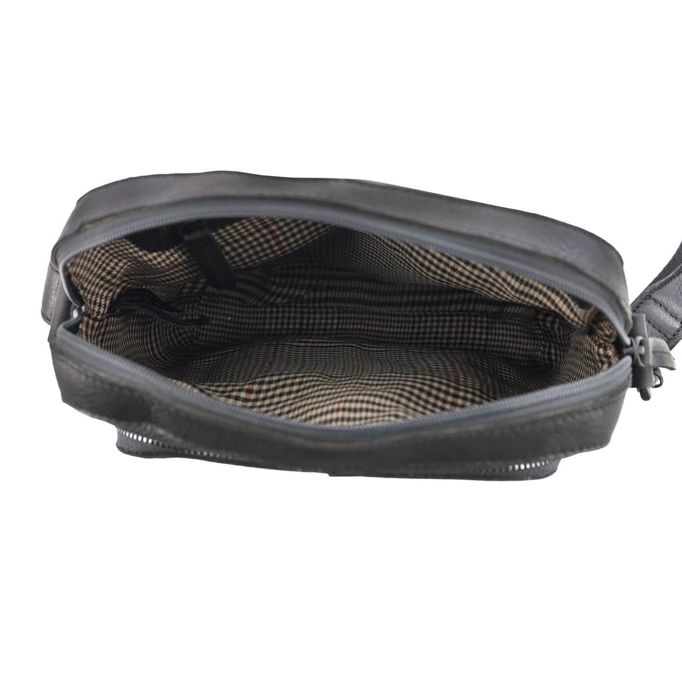 Pierre Cardin Men’s Rustic Leather Crossbody Bag in Black