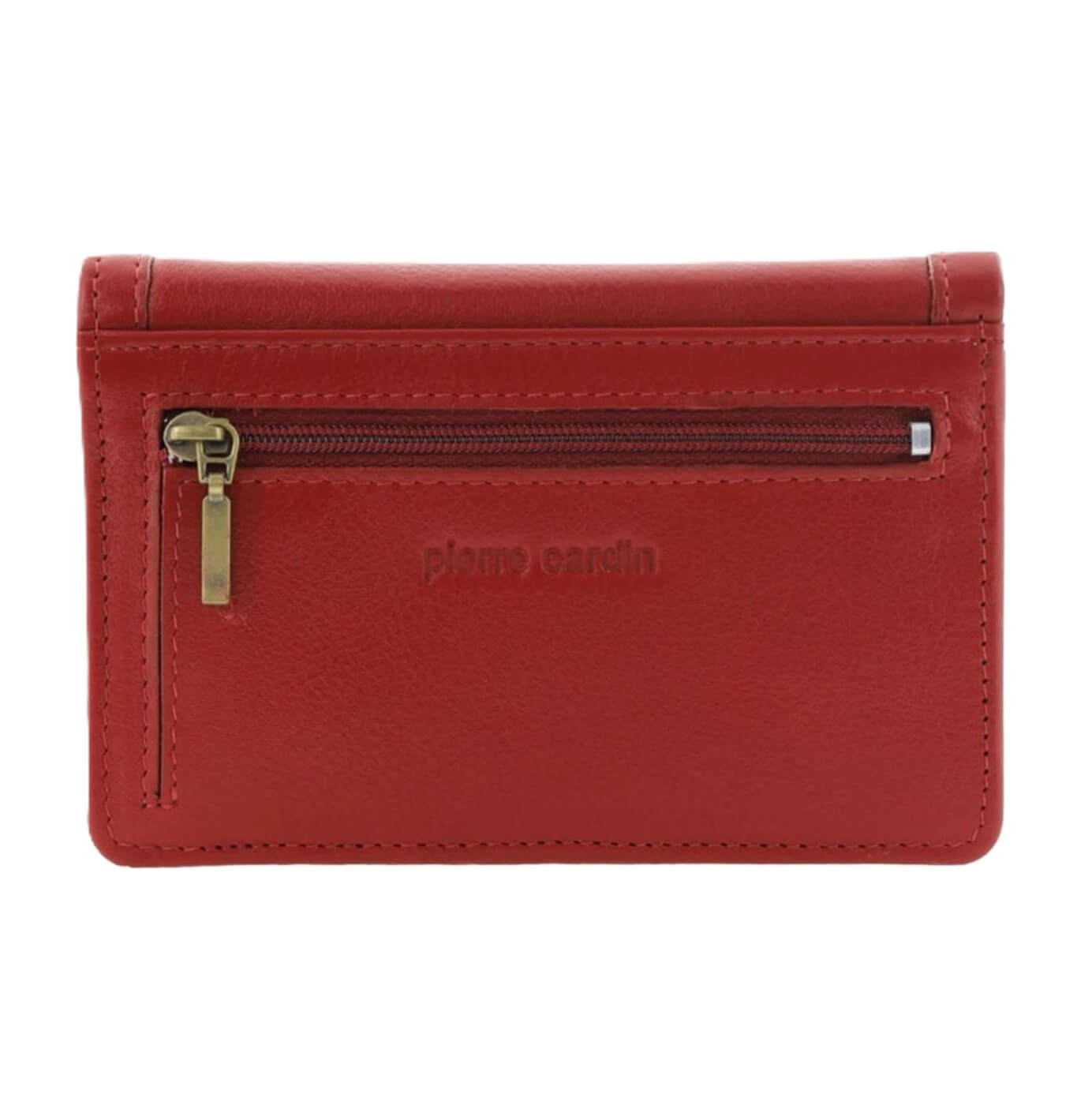Pierre Cardin Ladies Italian Leather Bi-fold Wallet in Red