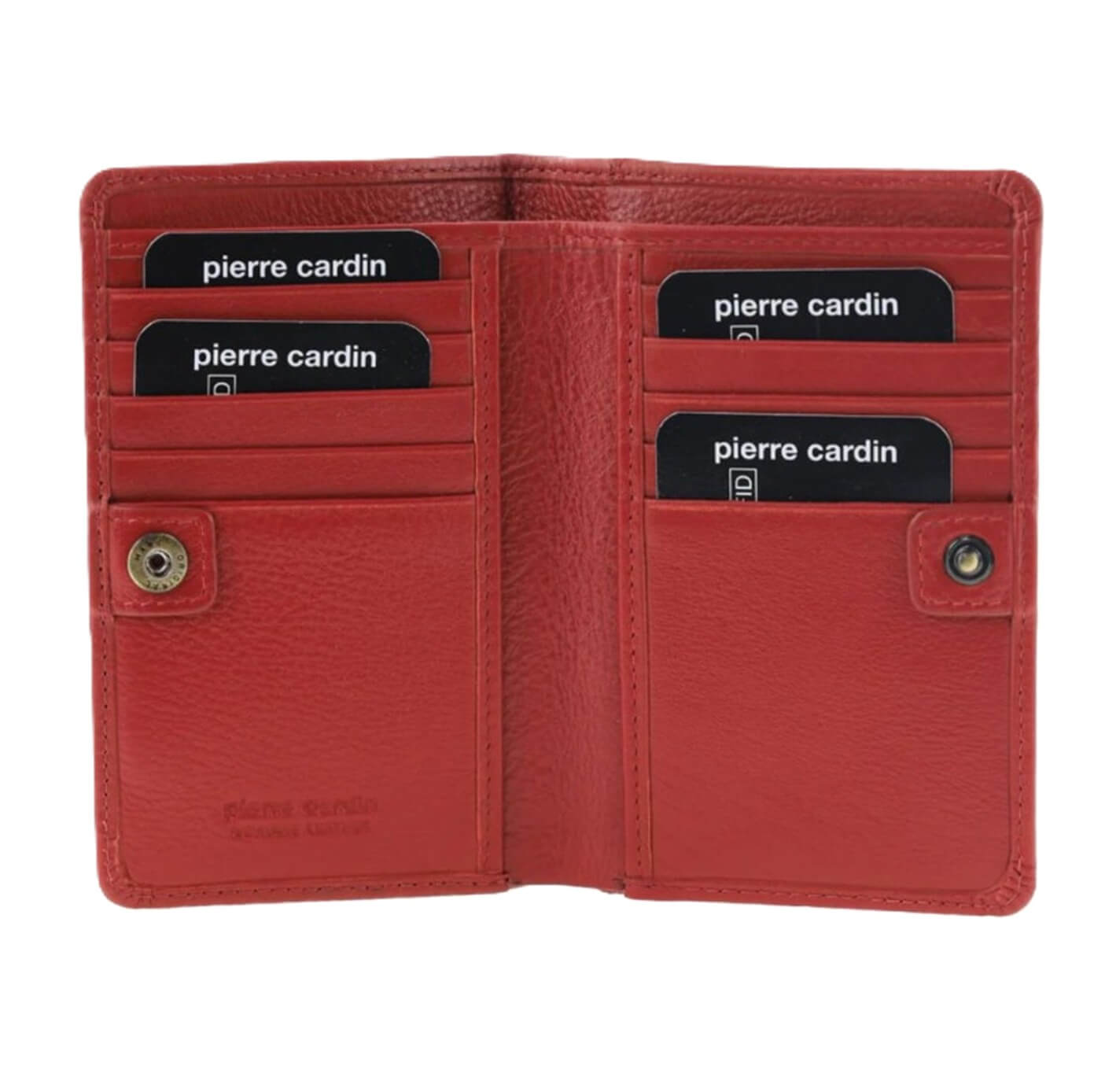 Pierre Cardin Ladies Italian Leather Bi-fold Wallet in Red