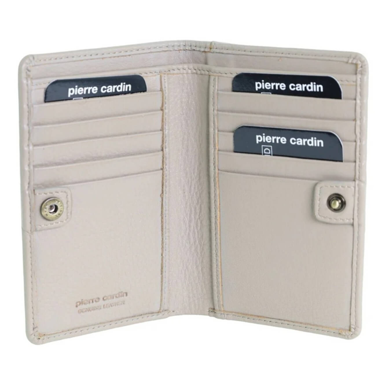 Pierre Cardin Ladies Italian Leather Bi-fold Wallet in Taupe