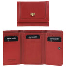 Pierre Cardin Ladies Leather Tri-fold Wallet in Red