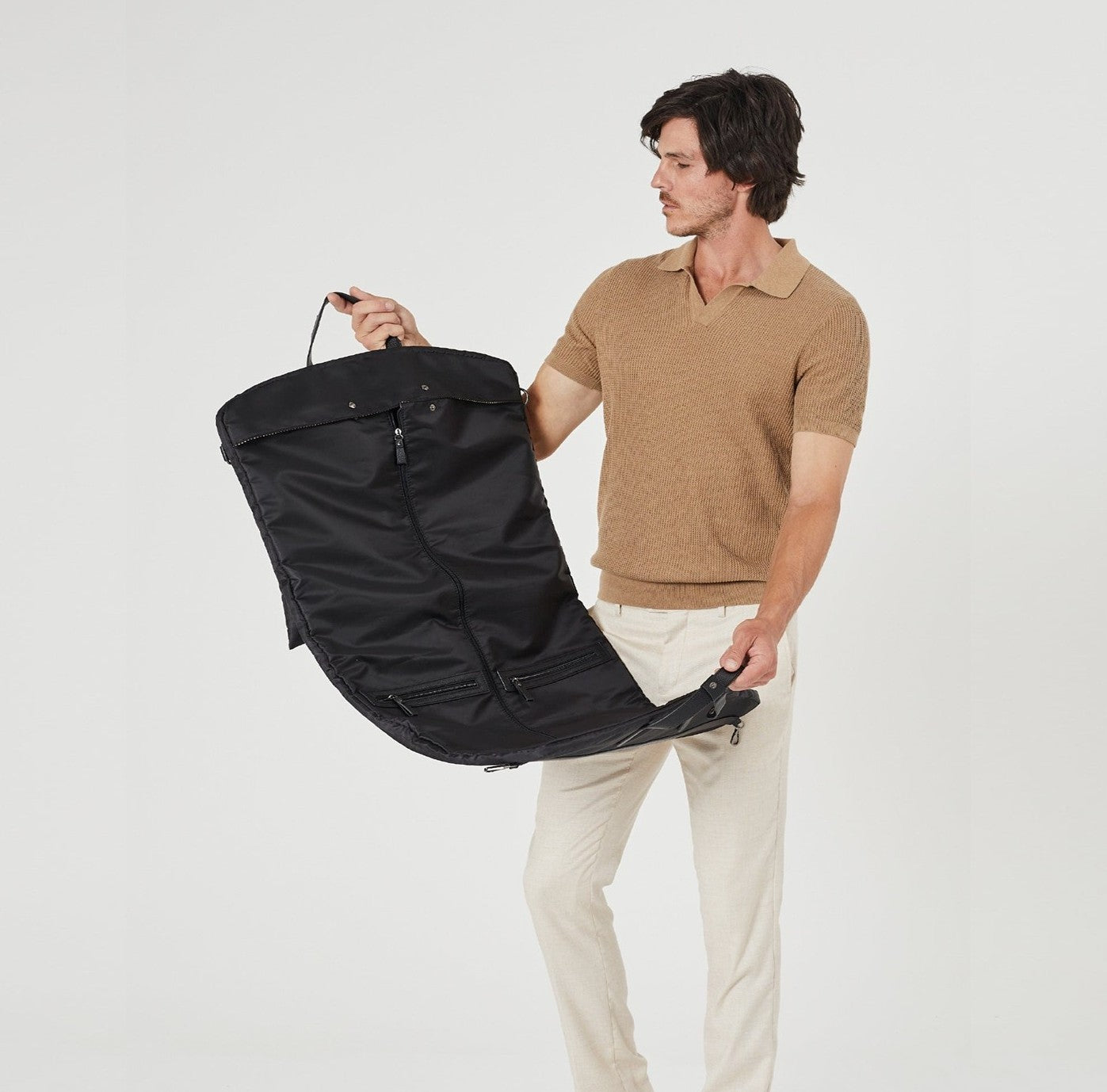 Pierre Cardin Nylon Unisex Overnight Garment Bag in Black