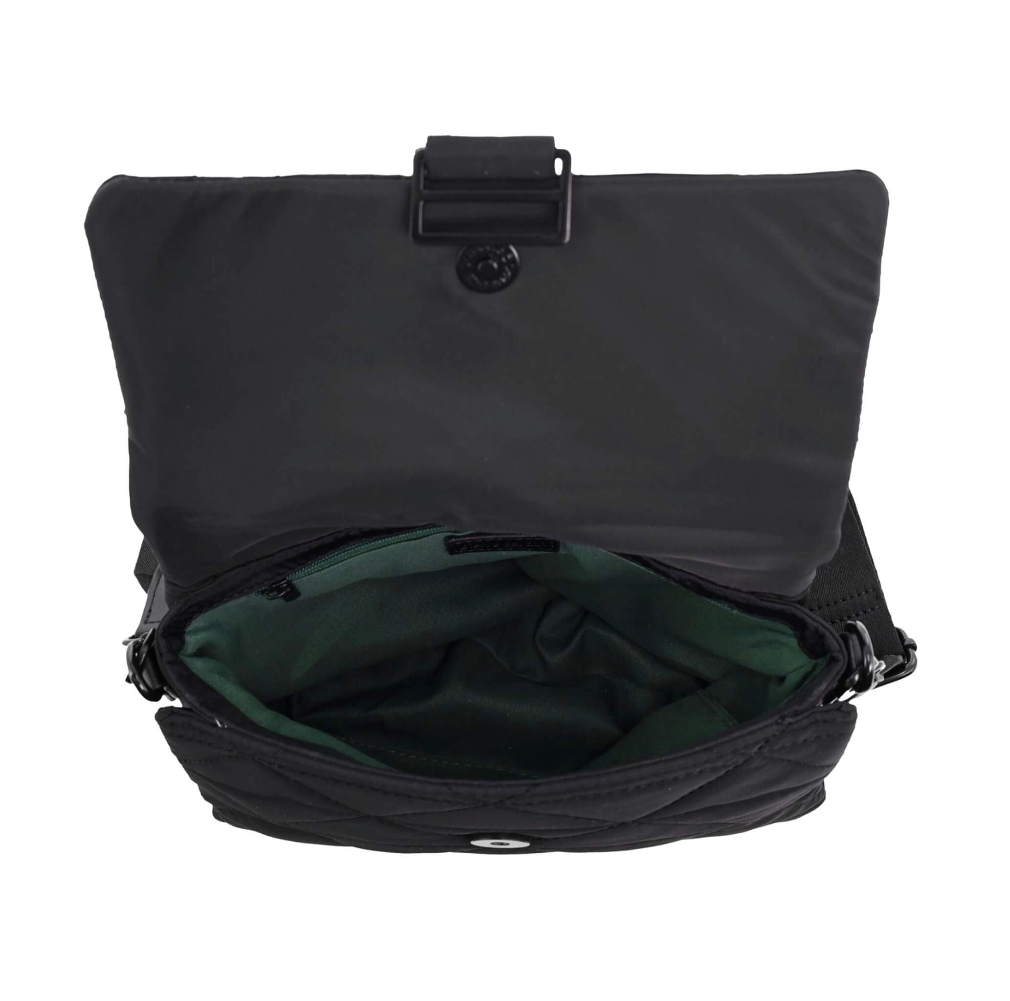 Pierre Cardin Ladies Nylon Quilted Crossbody Bag in Black