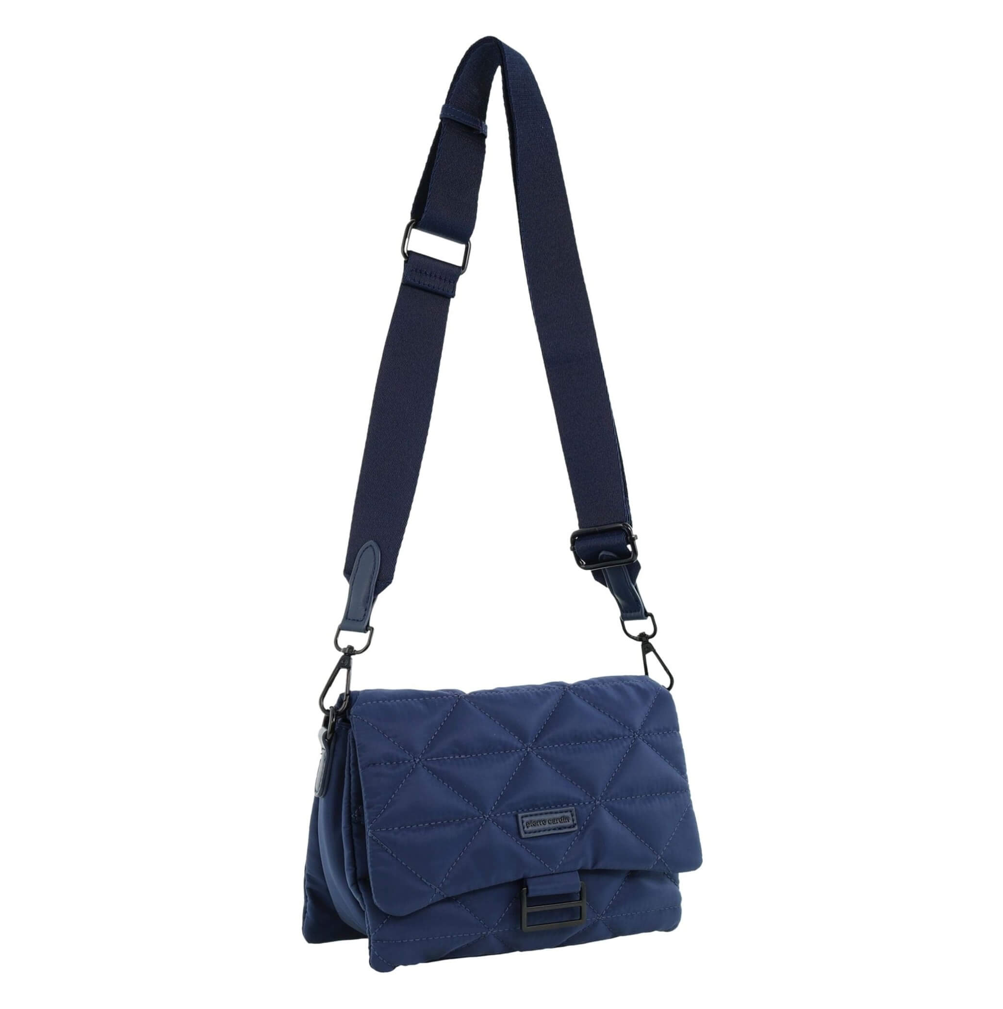 Pierre Cardin Ladies Nylon Quilted Crossbody Bag in Navy