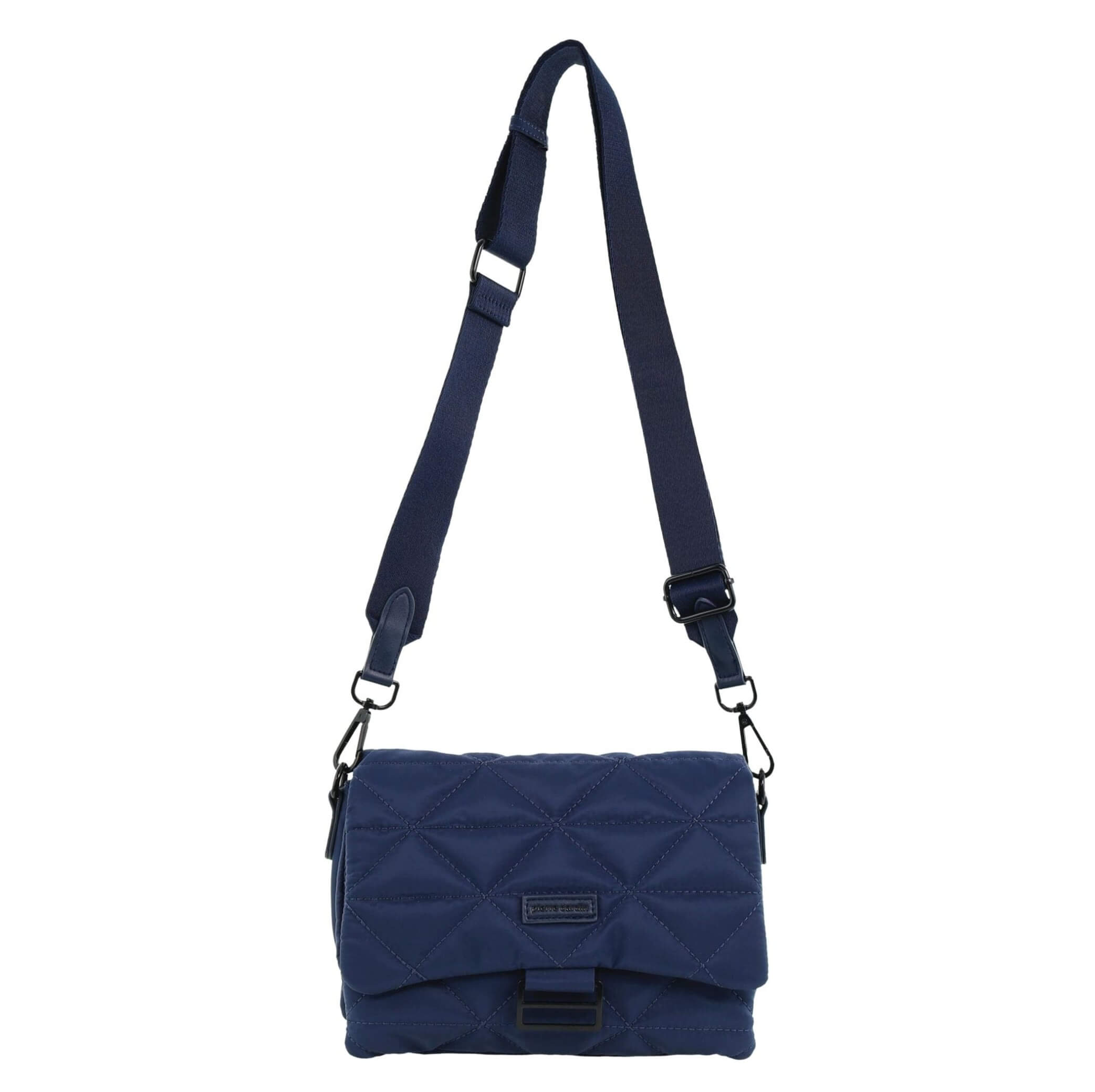 Pierre Cardin Ladies Nylon Quilted Crossbody Bag in Navy