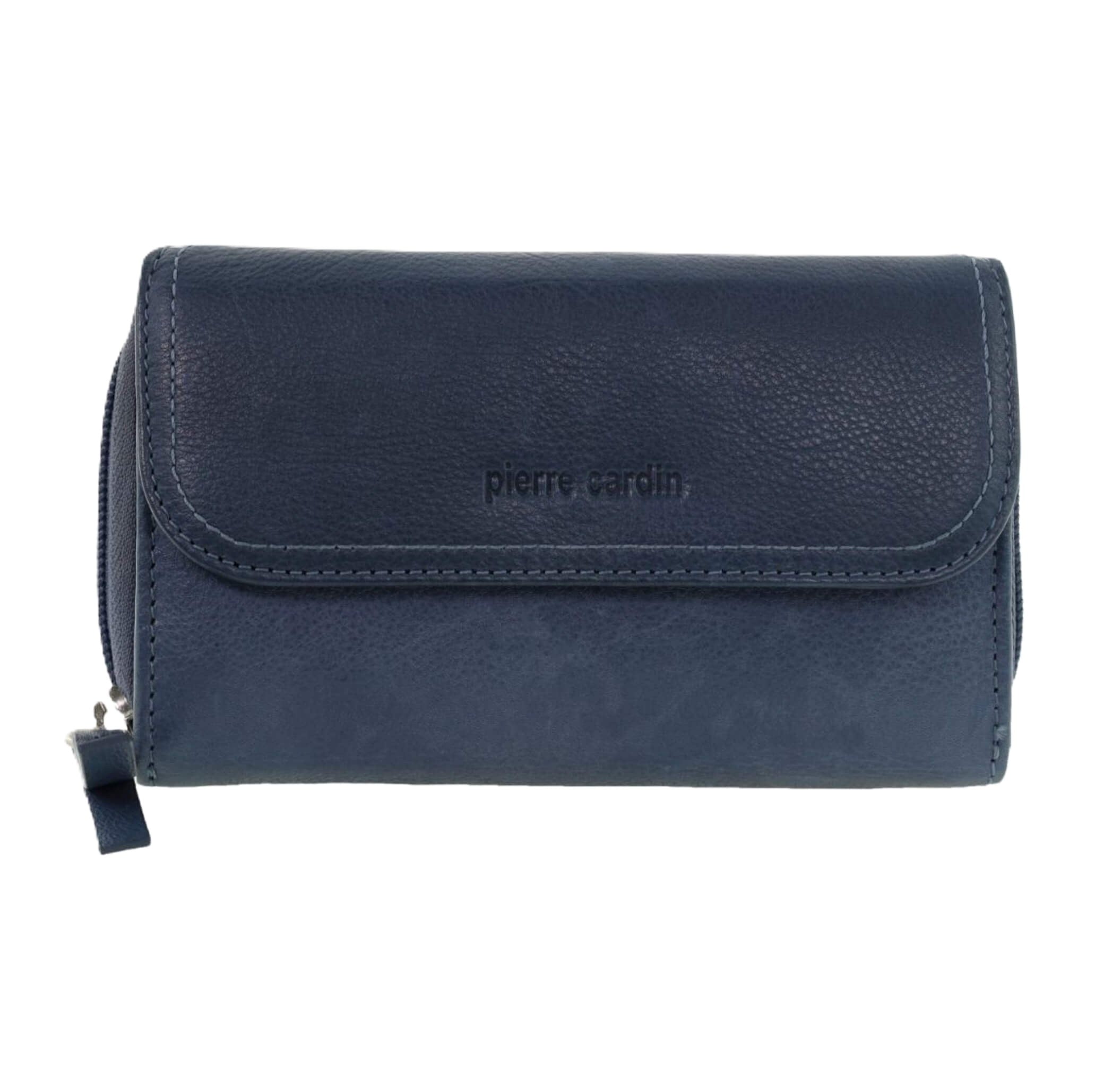 Pierre Cardin Ladies Tri-fold RFID Leather Wallet in Denum