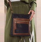 Pierre Cardin RFID Nylon Crossbody Bag In Black