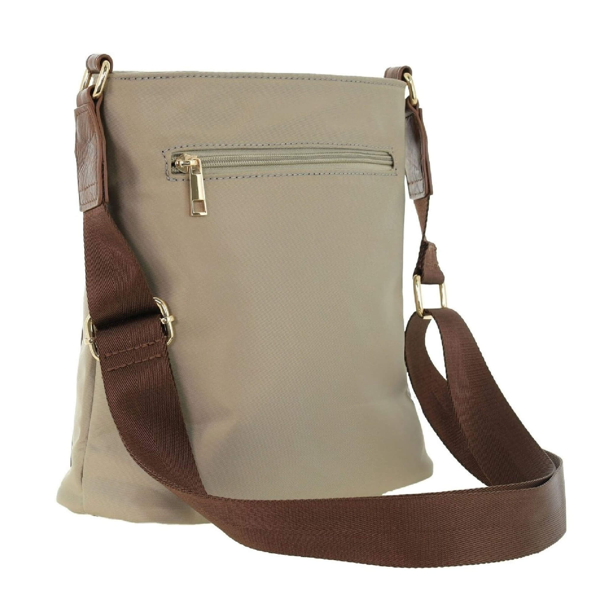 Pierre Cardin RFID Nylon Crossbody Bag In Camel