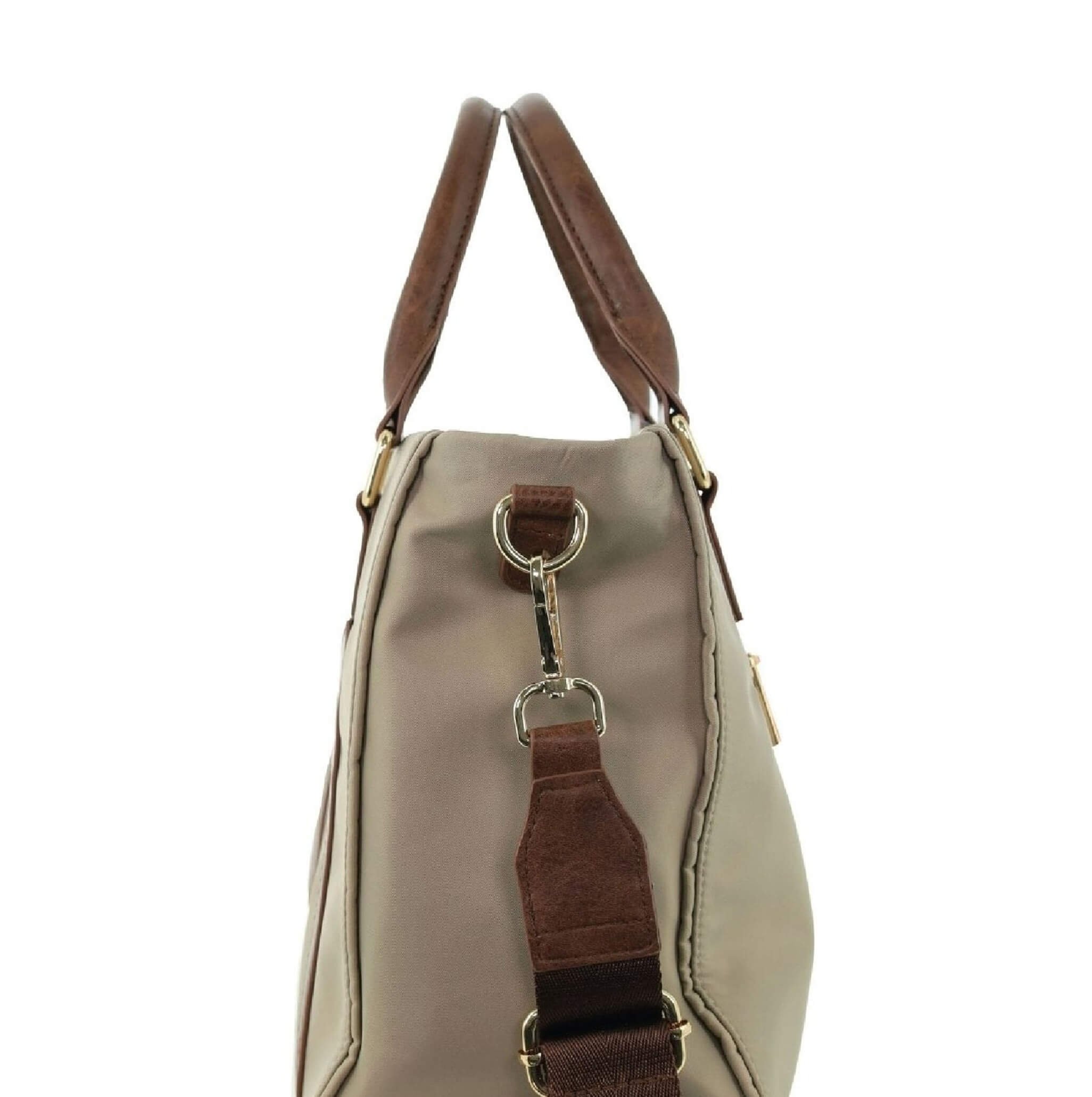 Pierre Cardin Nylon RFID Lightweight Mini Tote/Crossbody Bag In Camel