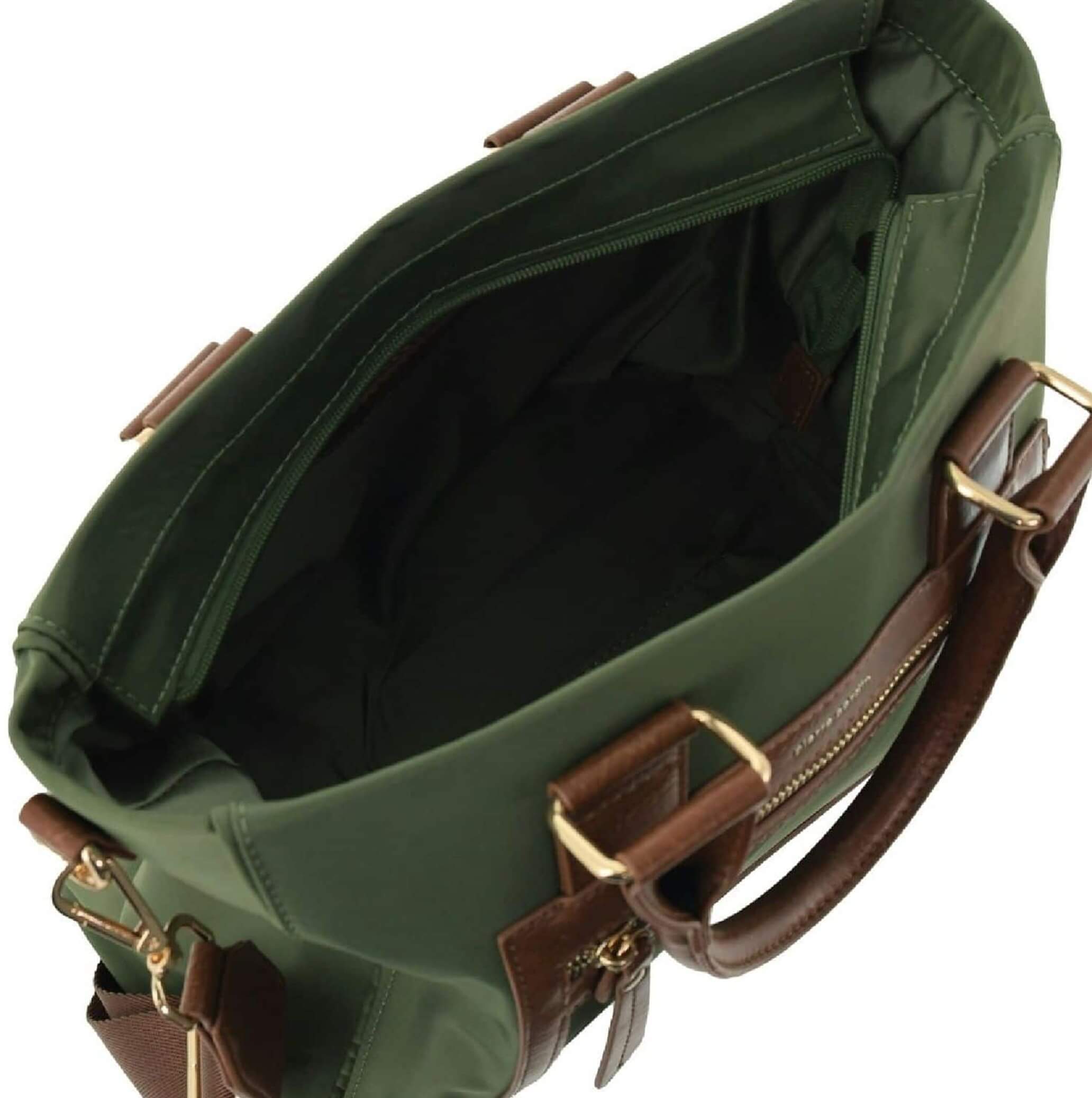 Pierre Cardin Nylon RFID Lightweight Tote/Crossbody Bag In Olive