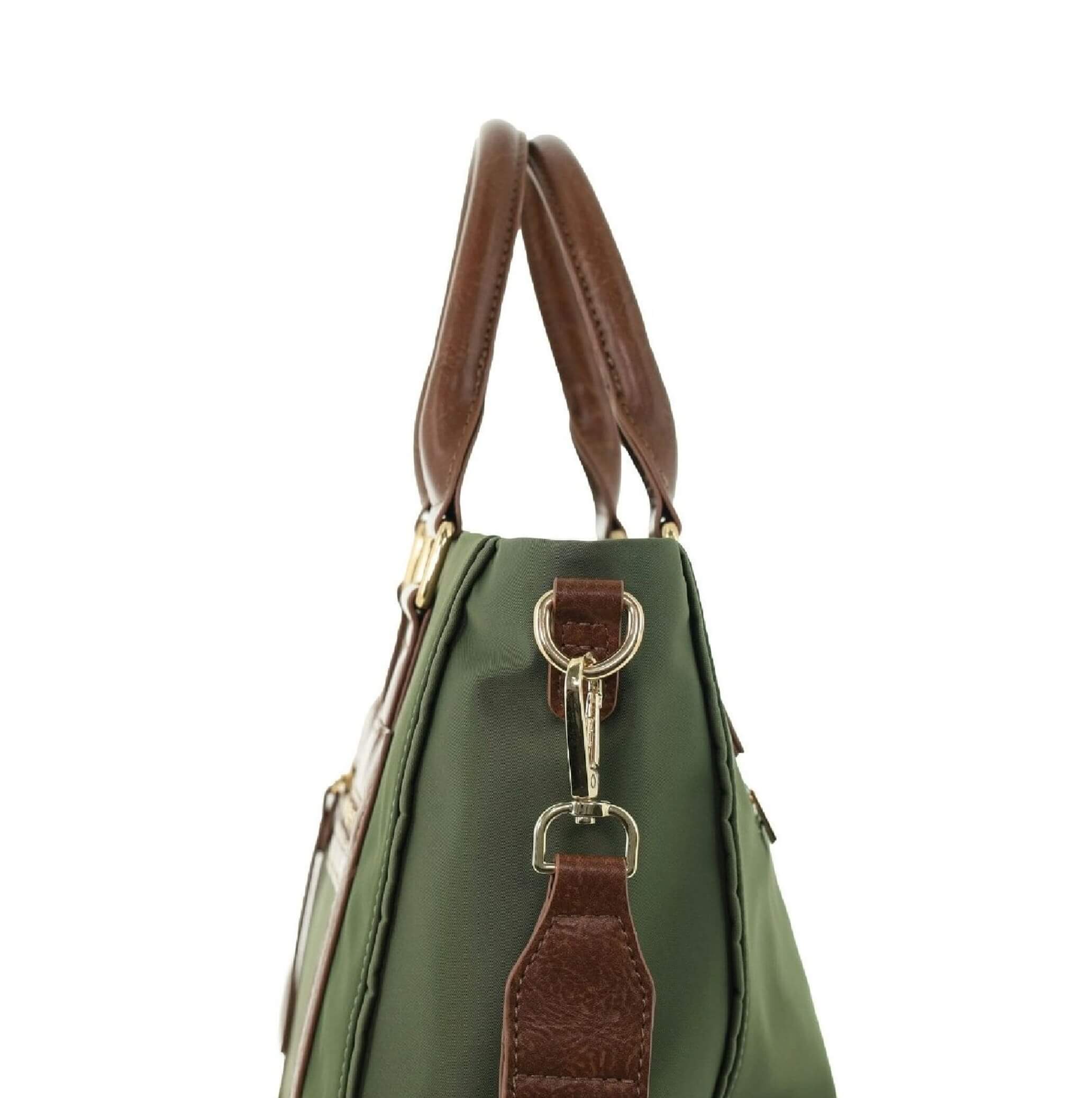 Pierre Cardin Nylon RFID Lightweight Tote/Crossbody Bag In Olive