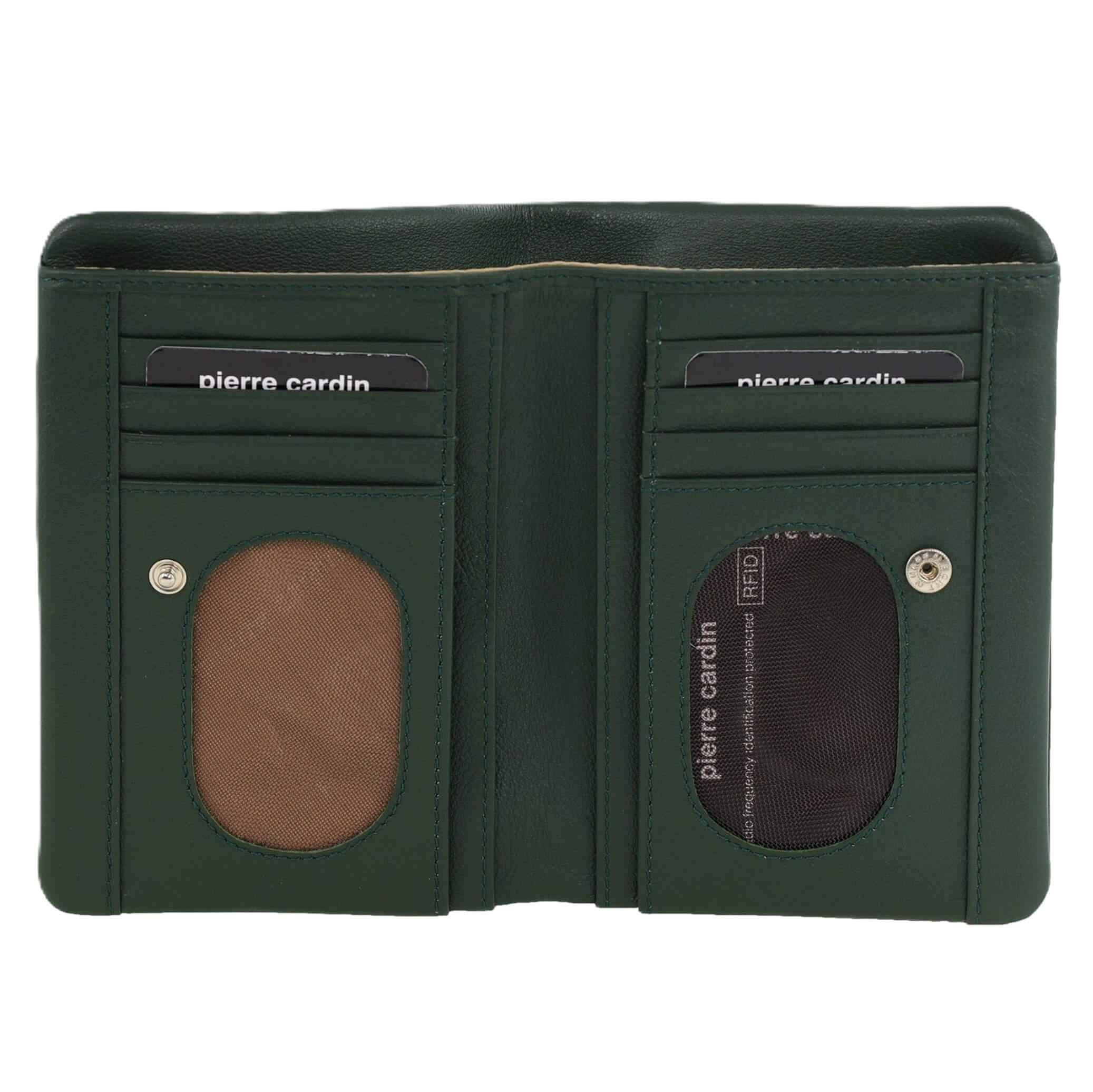 Pierre Cardin Ladies Leather Bi-fold Wallet in Green