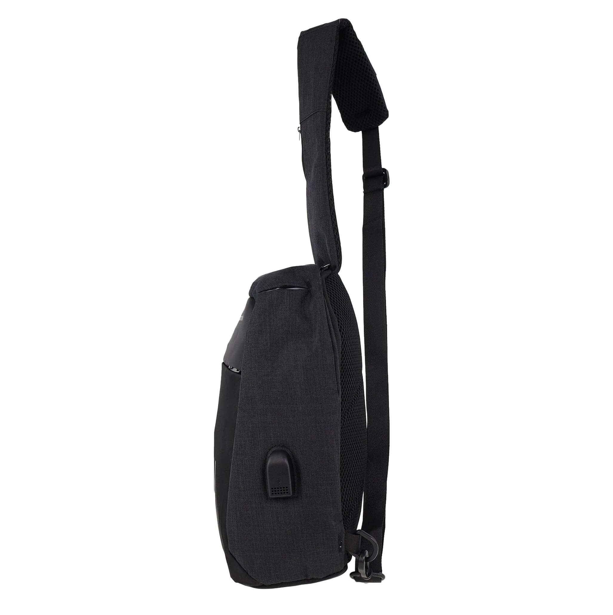 Pierre Cardin black nylon men’s sling bag