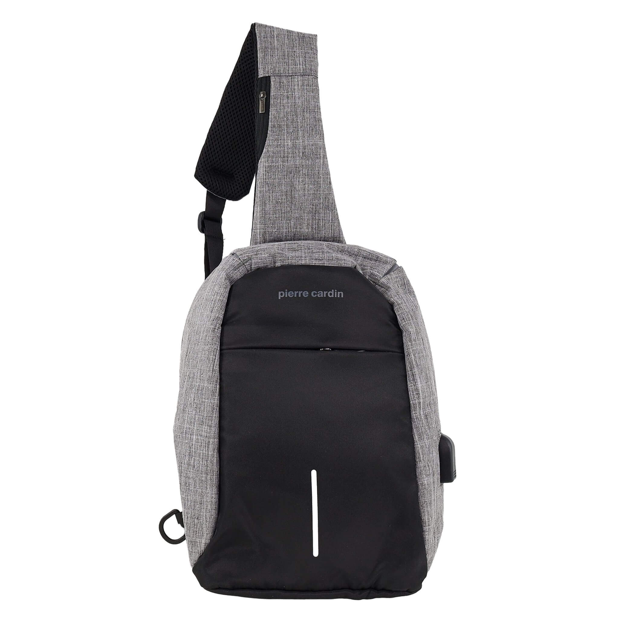 Pierre Cardin grey nylon men’s sling bag