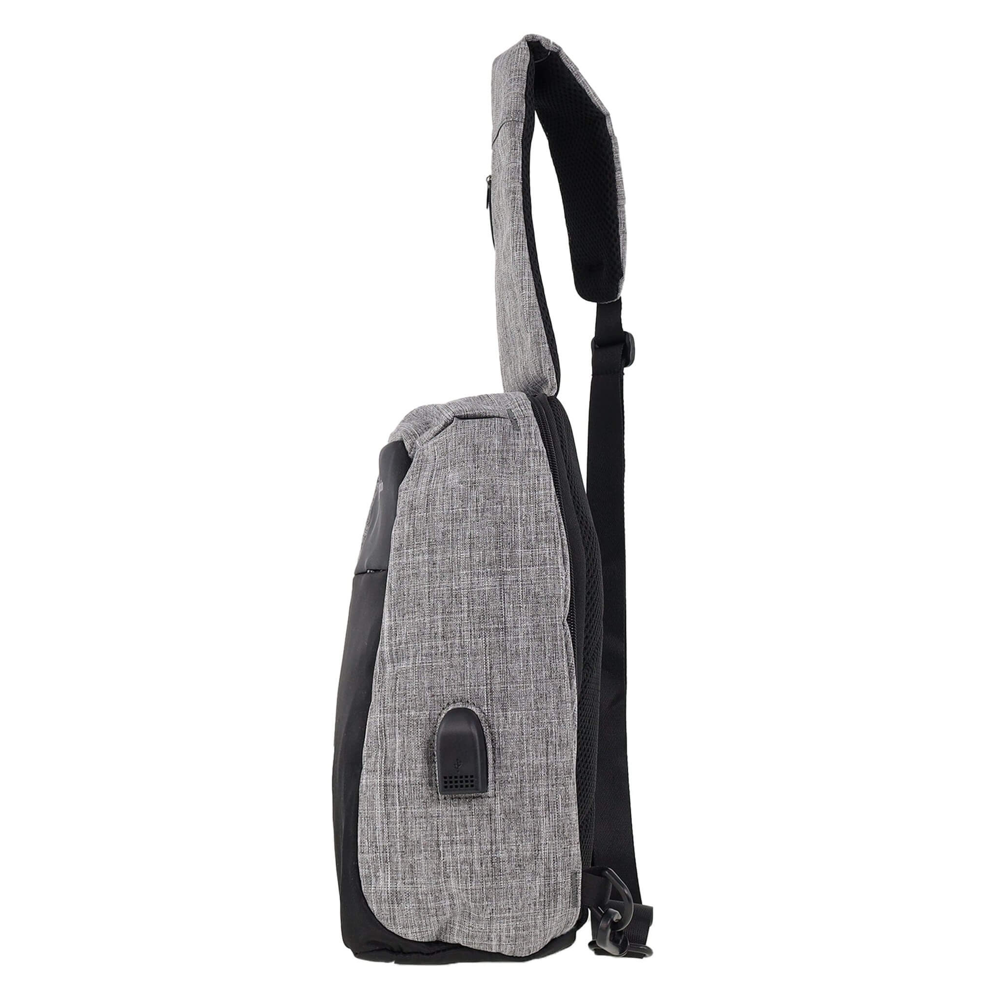 Pierre Cardin grey nylon men’s sling bag