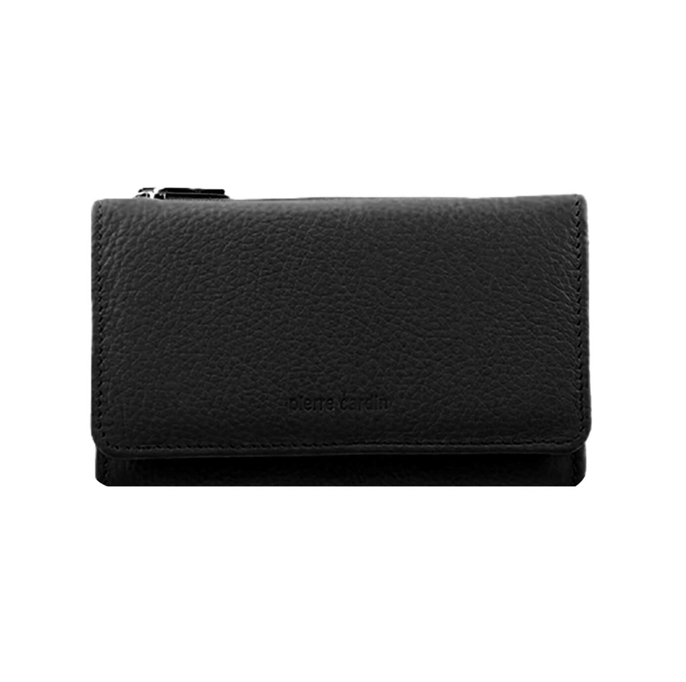Pierre Cardin Ladies’ Leather Tri-fold RFID Wallet in Black