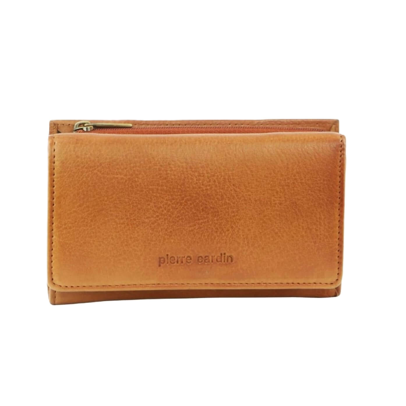 Pierre Cardin Ladies' Leather RFID Tri-fold Wallet in Cognac