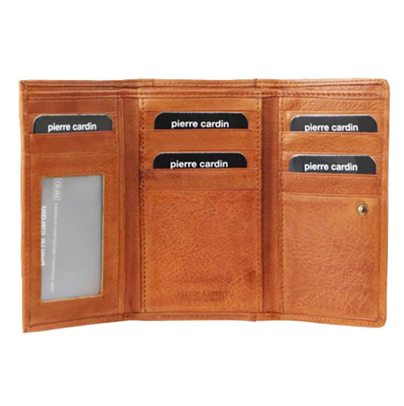 Pierre Cardin Ladies' Leather RFID Tri-fold Wallet in Cognac