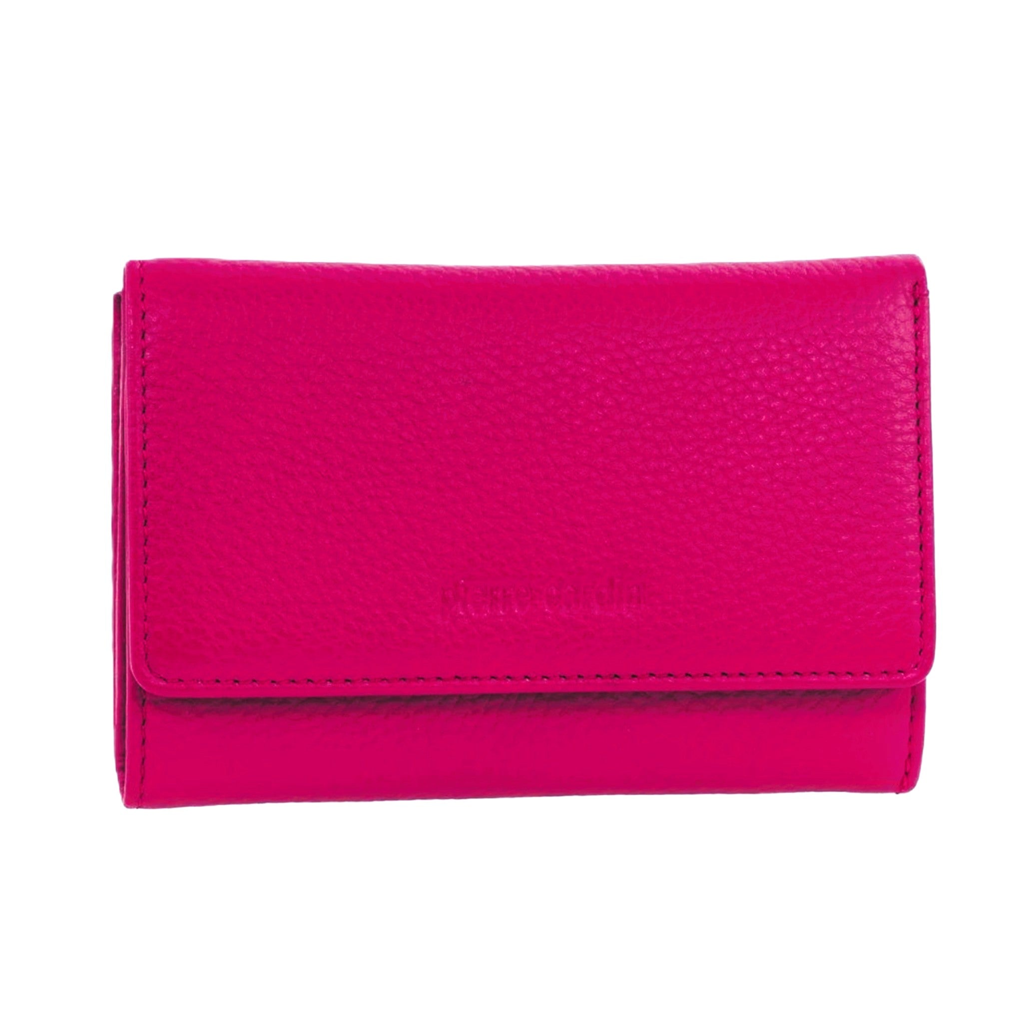Pierre Cardin Ladies Leather RFID Tri-fold Wallet in Fuschia