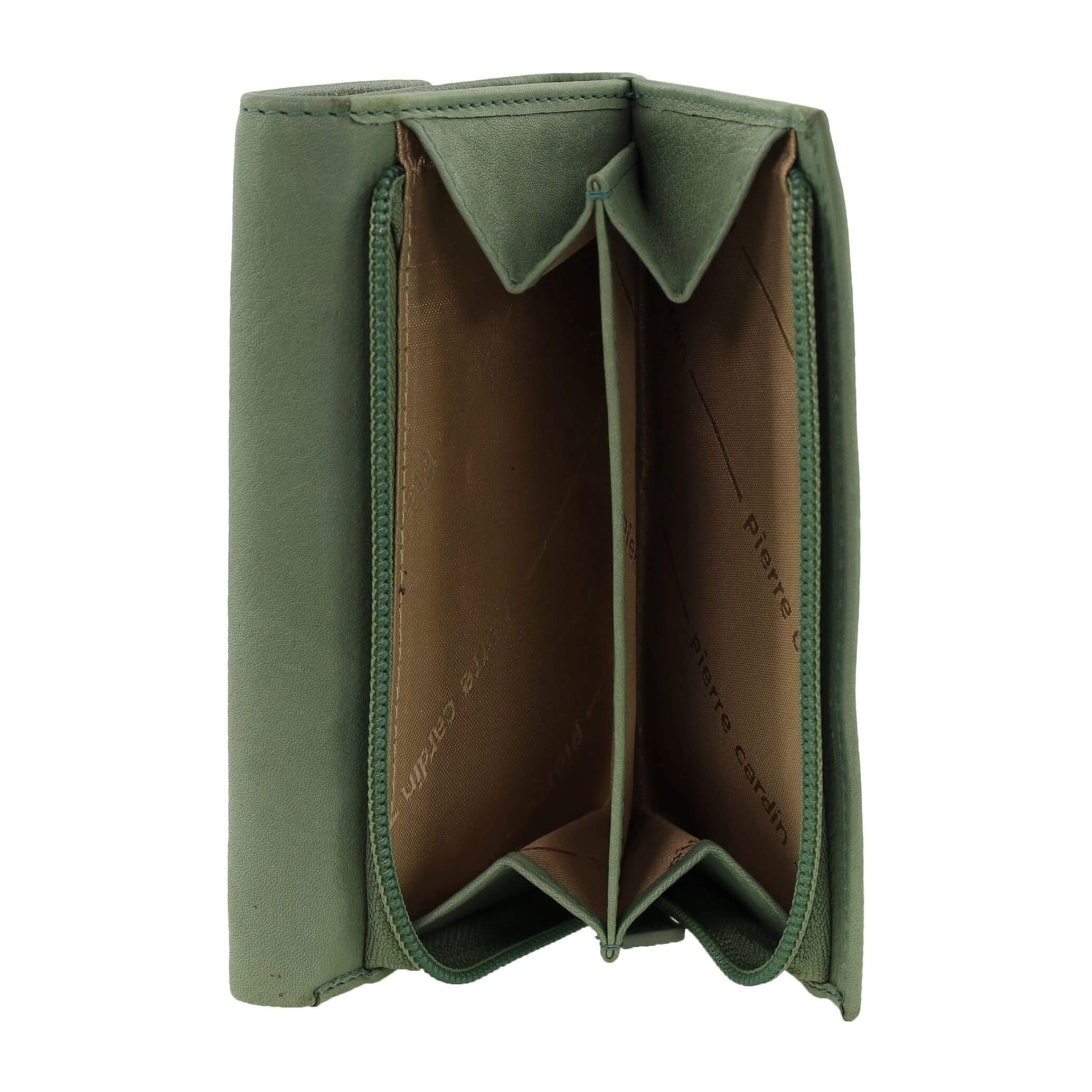 Pierre Cardin Ladies Leather RFID Tri-fold Wallet in Sage