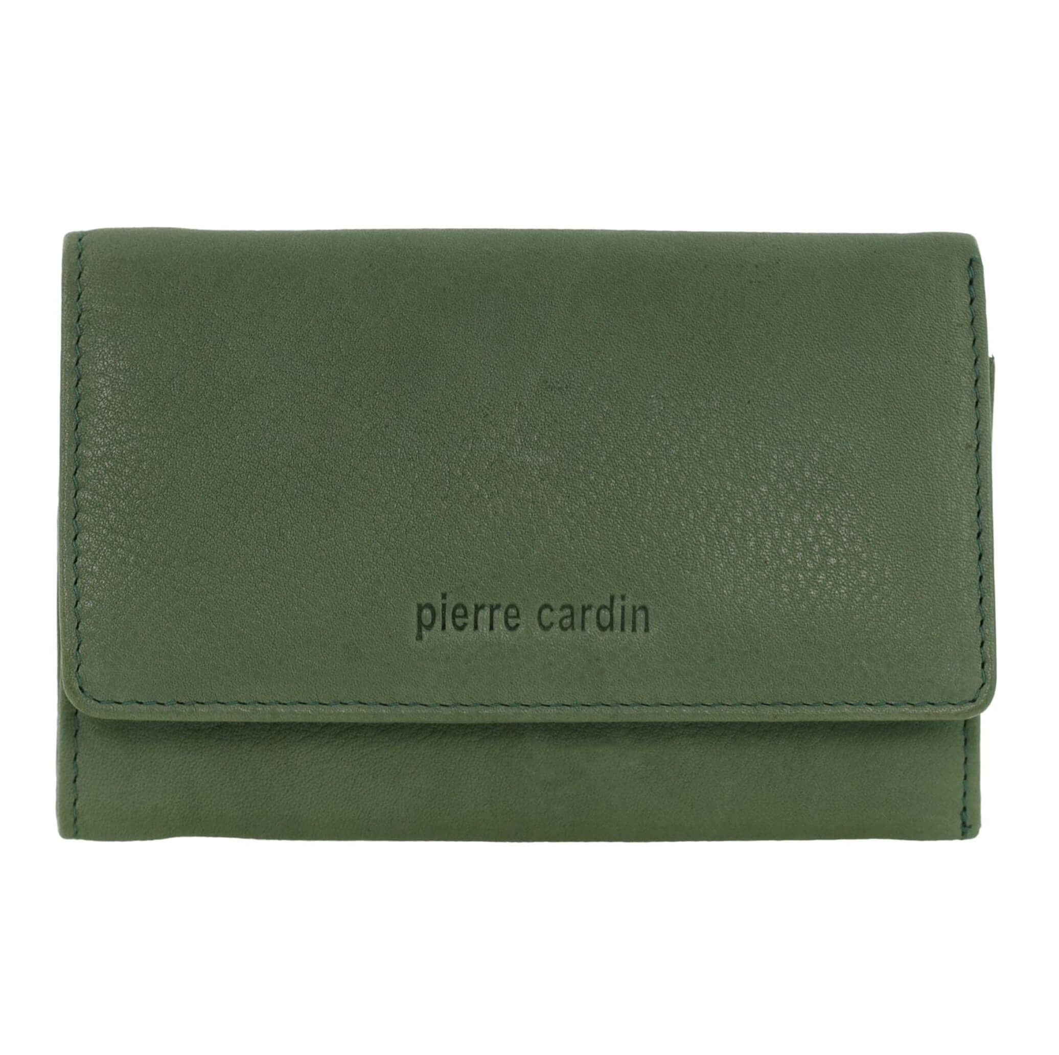 Pierre Cardin Ladies Leather RFID Tri-fold Wallet in Sage