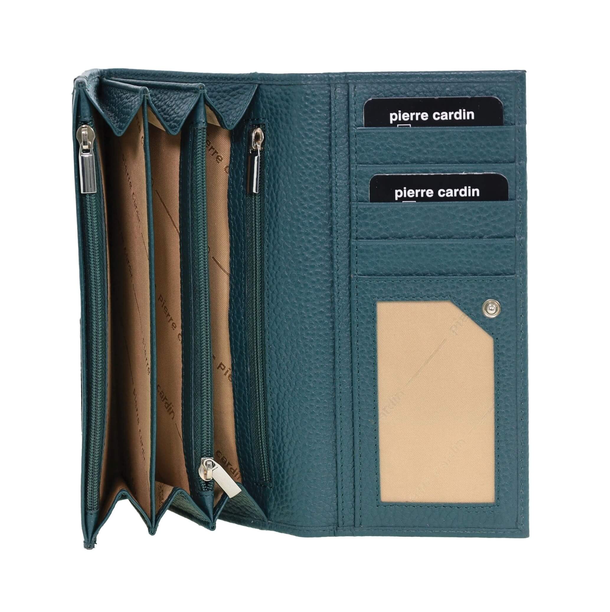 Pierre Cardin Soft Italian Ladies Leather Wallet in Green
